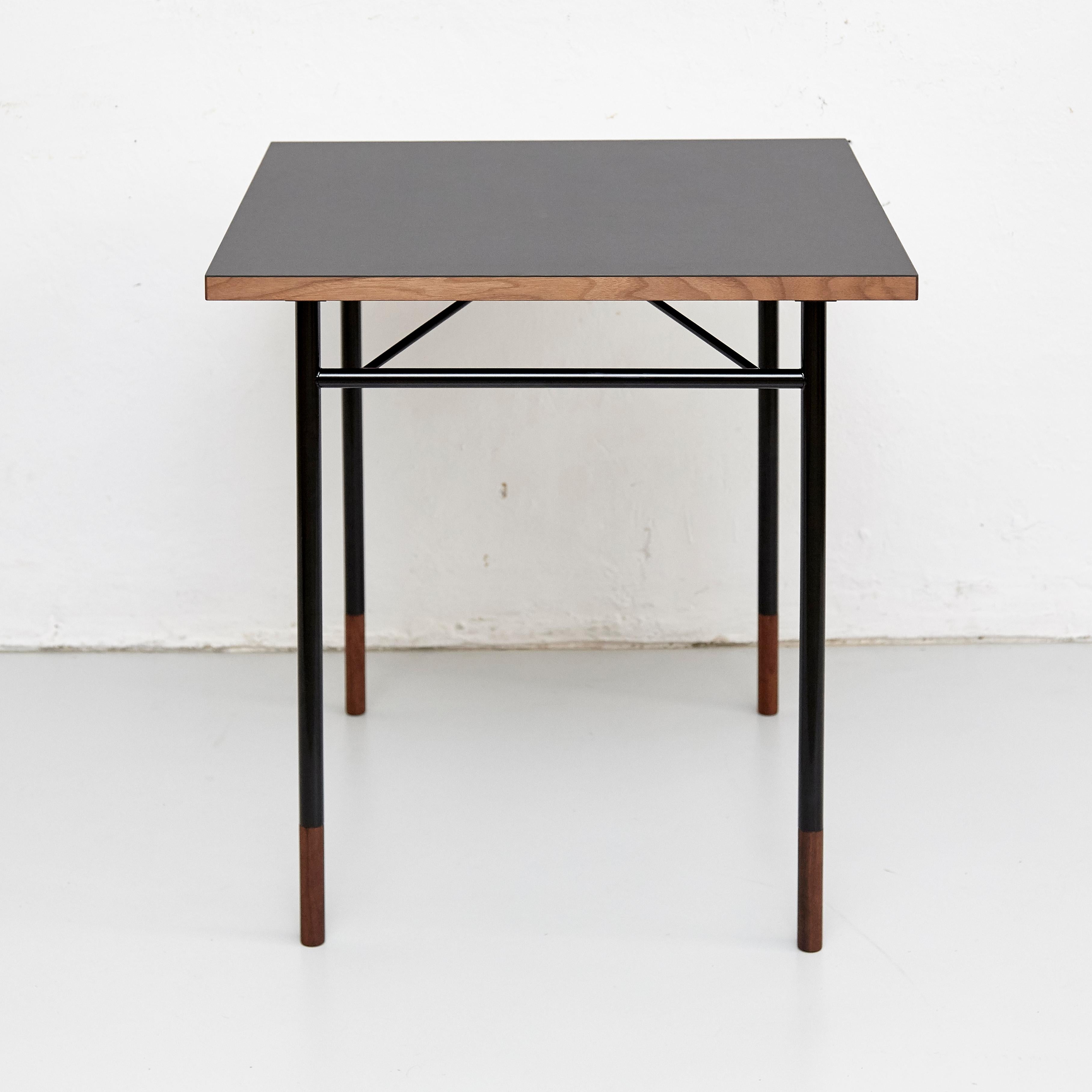 Contemporary Finn Juhl Nyhavn Desk Wood Black Lino