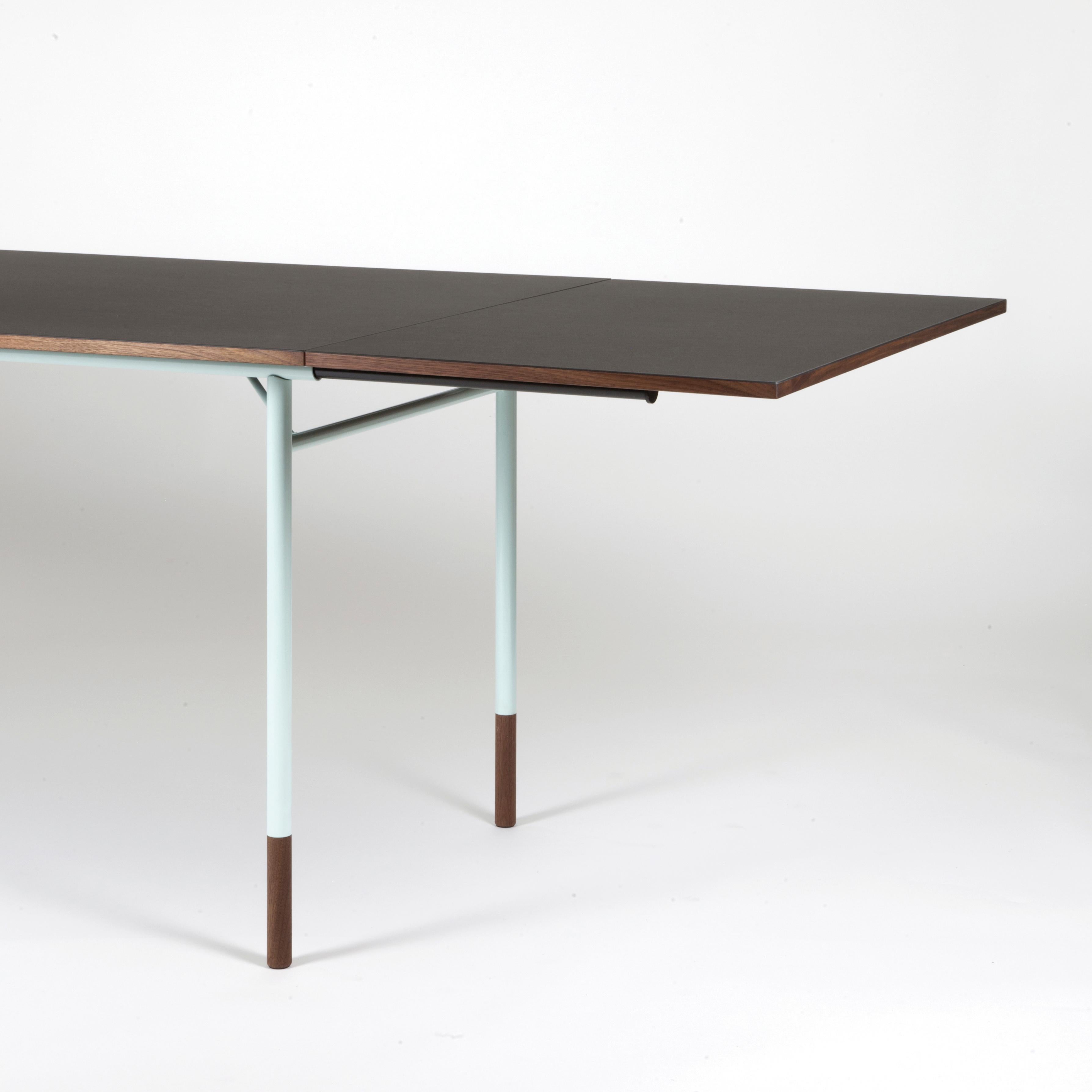 Danish Finn Juhl Nyhavn Dining Table with Two Drop Leaves, Lino and Wood