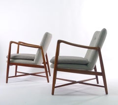 Finn Juhl, Pair of Teak Fireplace Chairs, Model BO59, Bovirke, Denmark, 1946