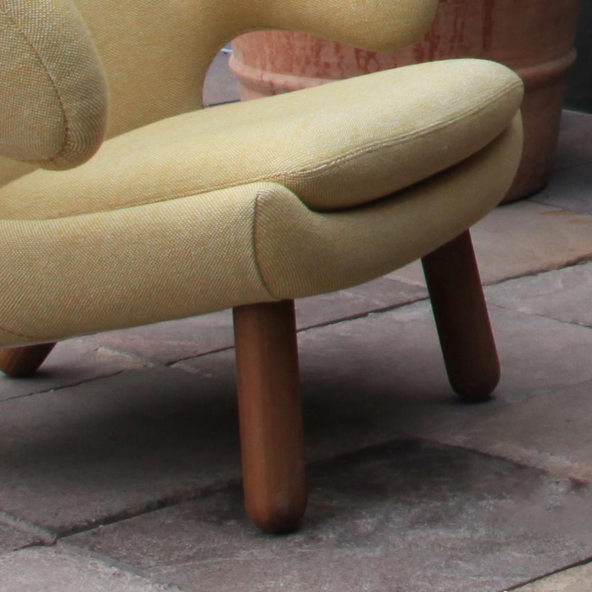 Contemporary Finn Juhl Pelican Chair, Fabric and Wood