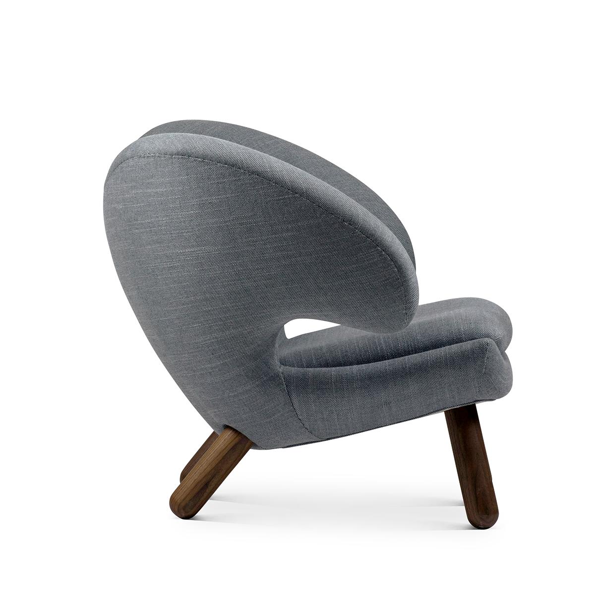 Contemporary Finn Juhl Pelican Chair Fabric with Buttons and Wood