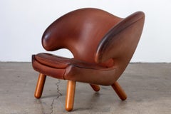 Finn Juhl Pelican Chair in Cognac Leather
