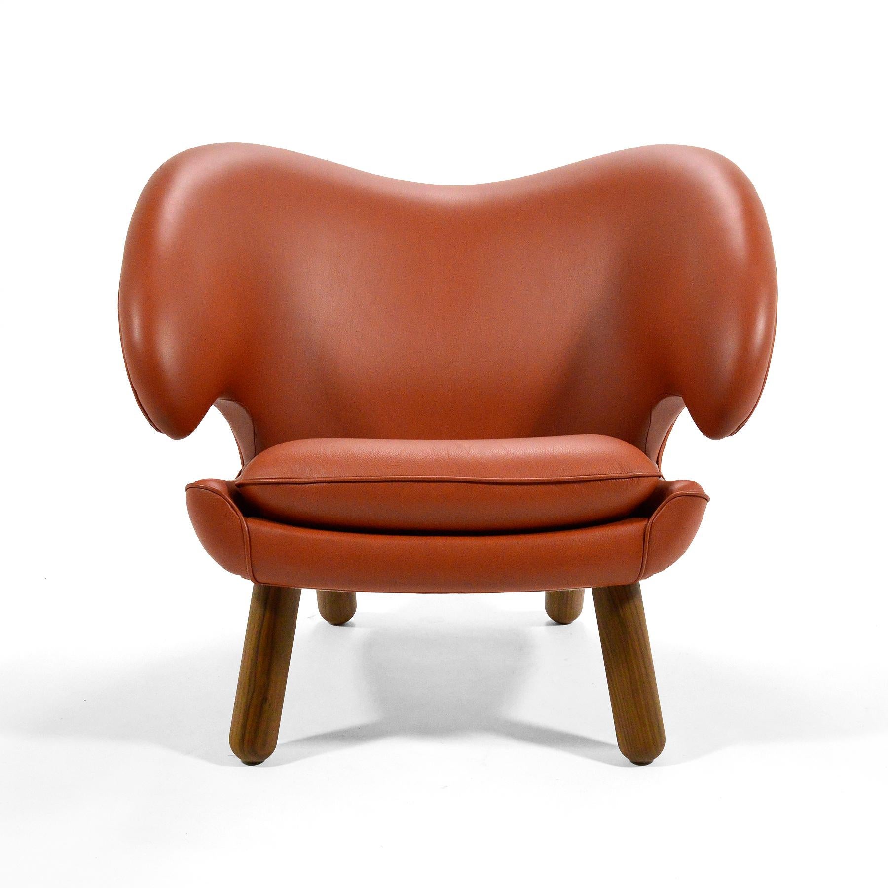 Scandinavian Modern Finn Juhl Pelican Chair in Leather