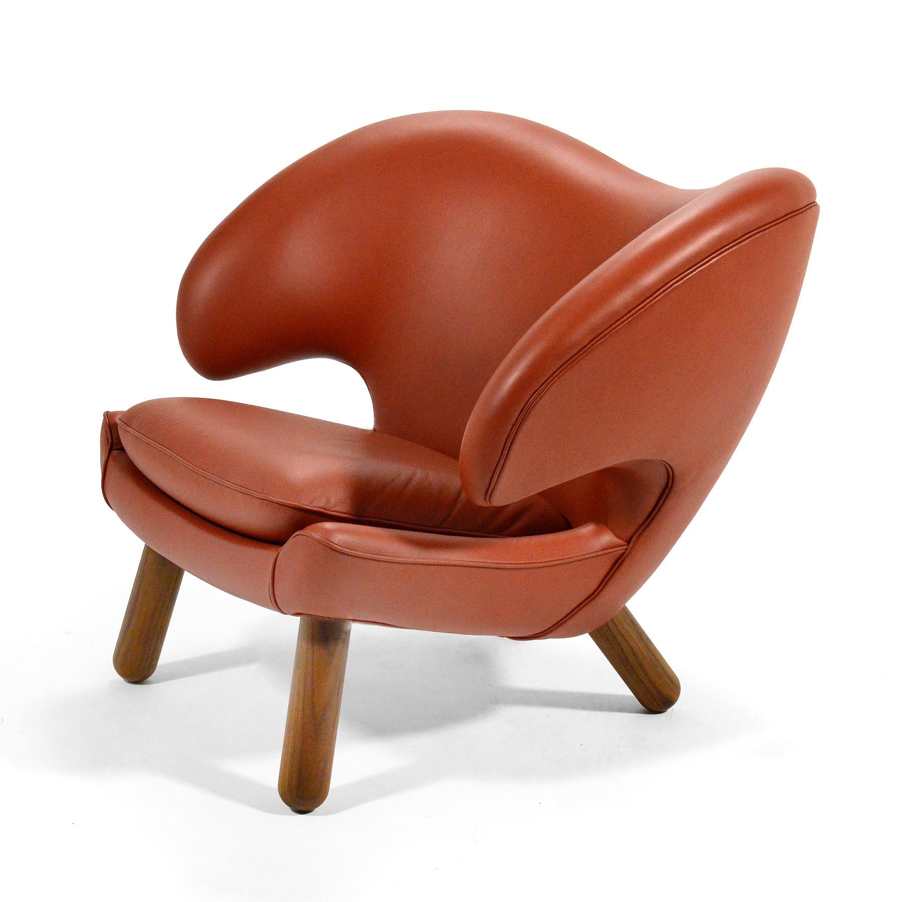 Danish Finn Juhl Pelican Chair in Leather