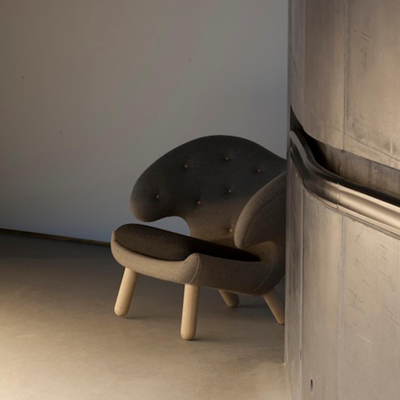 Danish Finn Juhl Pelican Chair Fabric and Wood