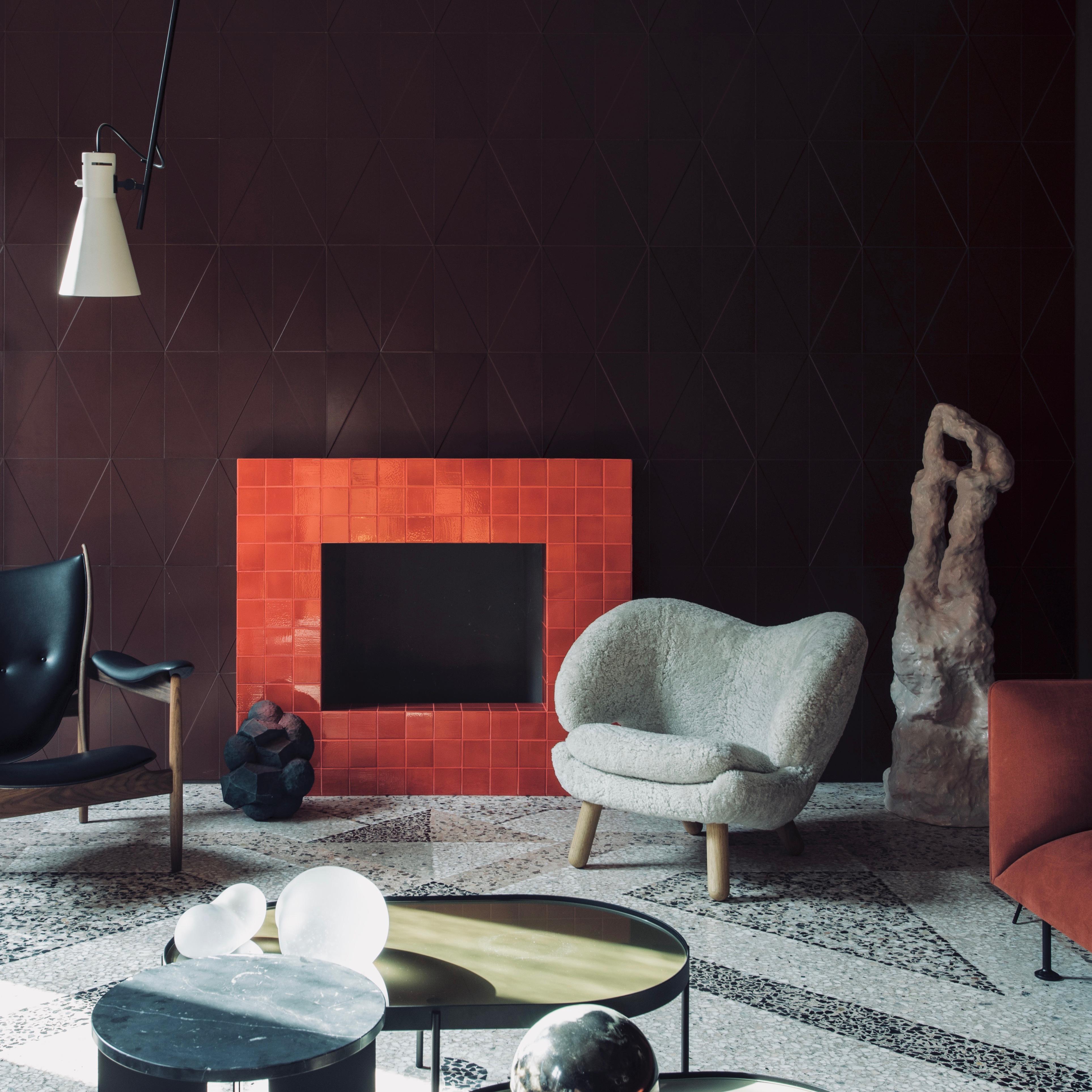 XXIe siècle et contemporain Chaise Pelican de Finn Juhl en bois et mouton Skandilock Moonlight
