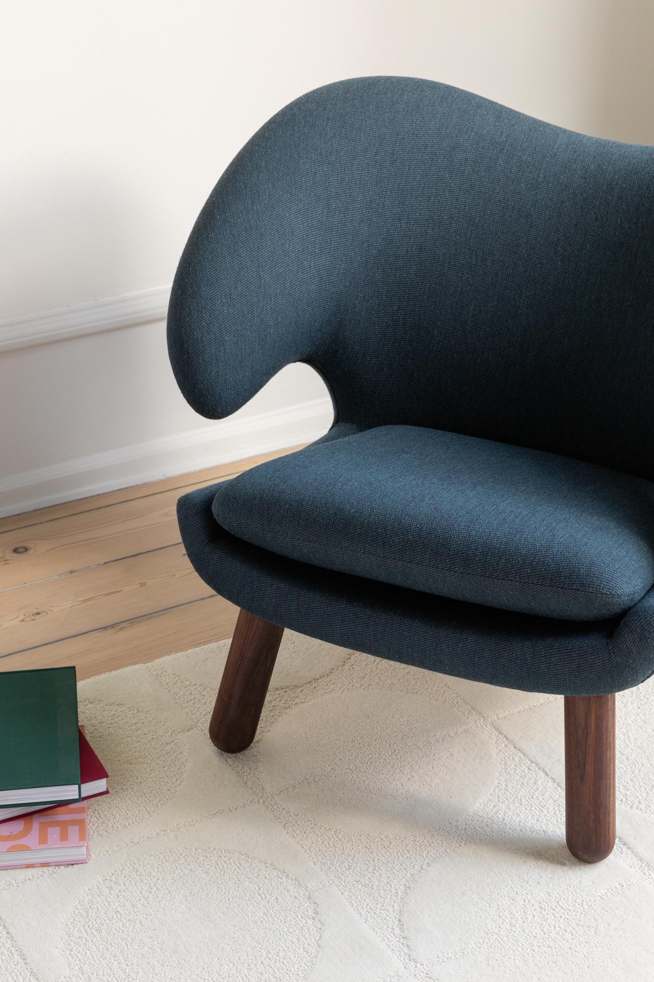 Danish Finn Juhl Pelican Chair Upholstered in Fabric