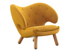 Finn Juhl Pelican Chair Upholstered in Wood and Fabric