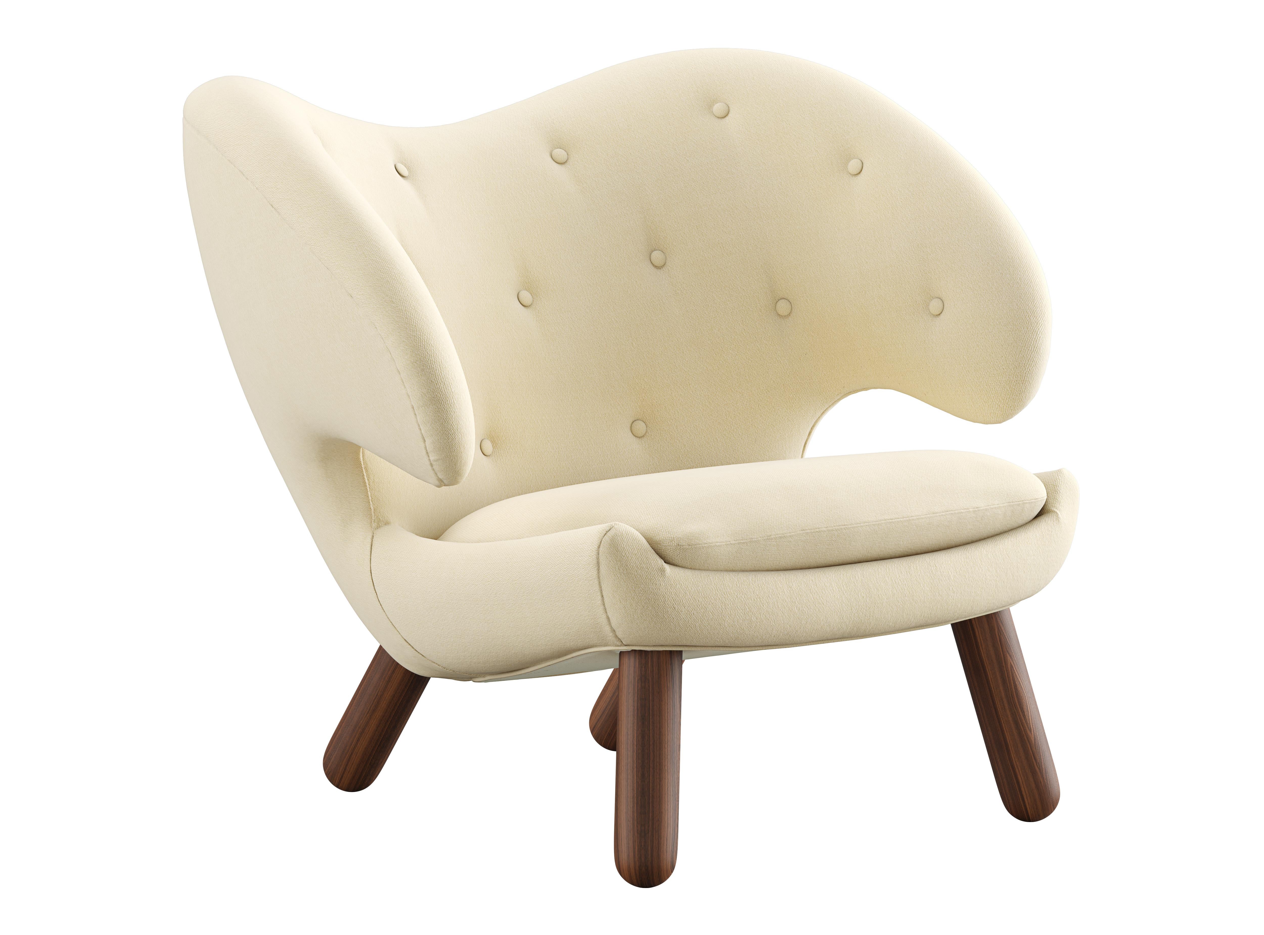 Modern Finn Juhl Pelican Chair Upholstered in Wood and Fabric