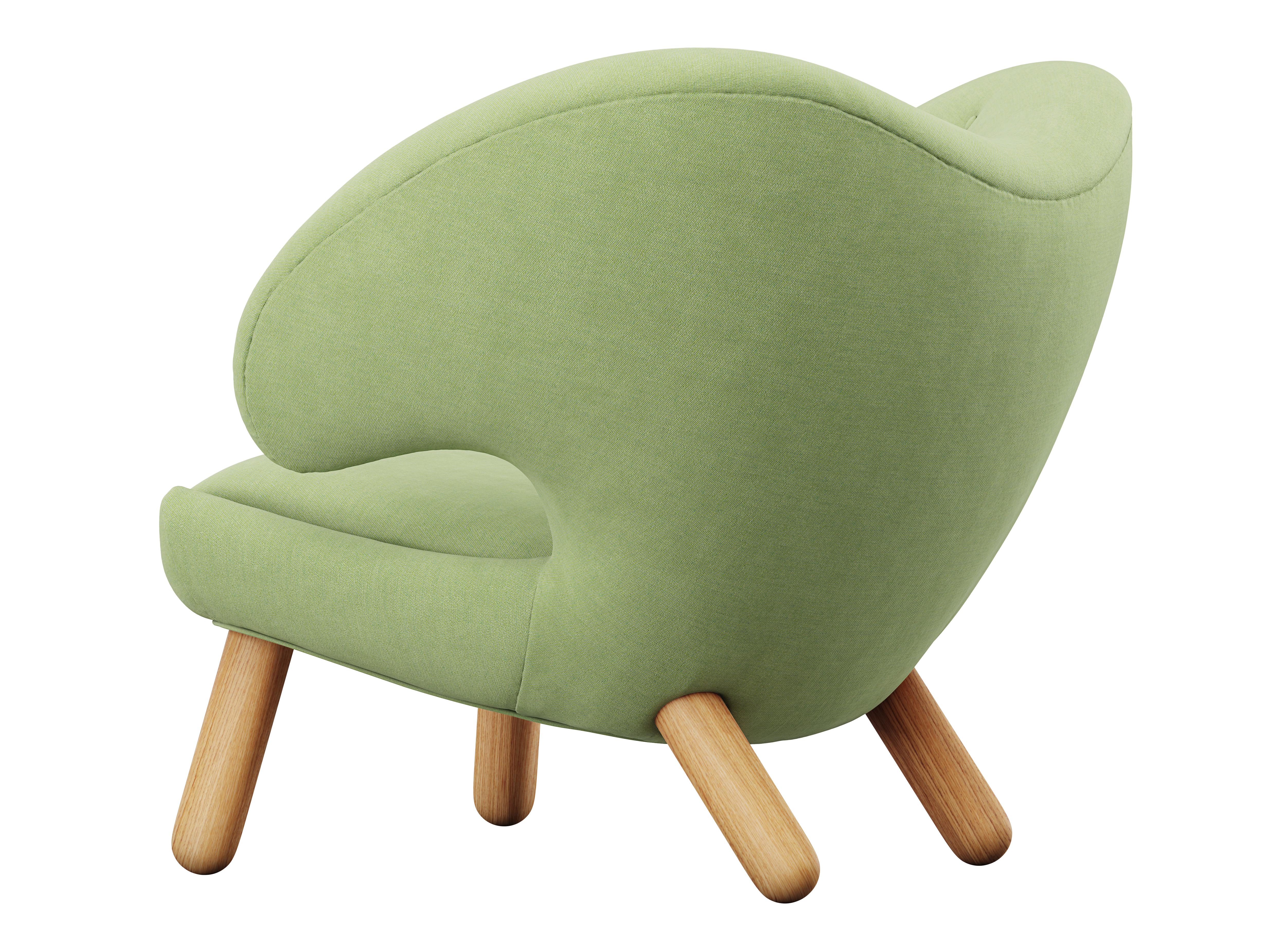 Modern Finn Juhl Pelican Chair Upholstered in Wood and Fabric