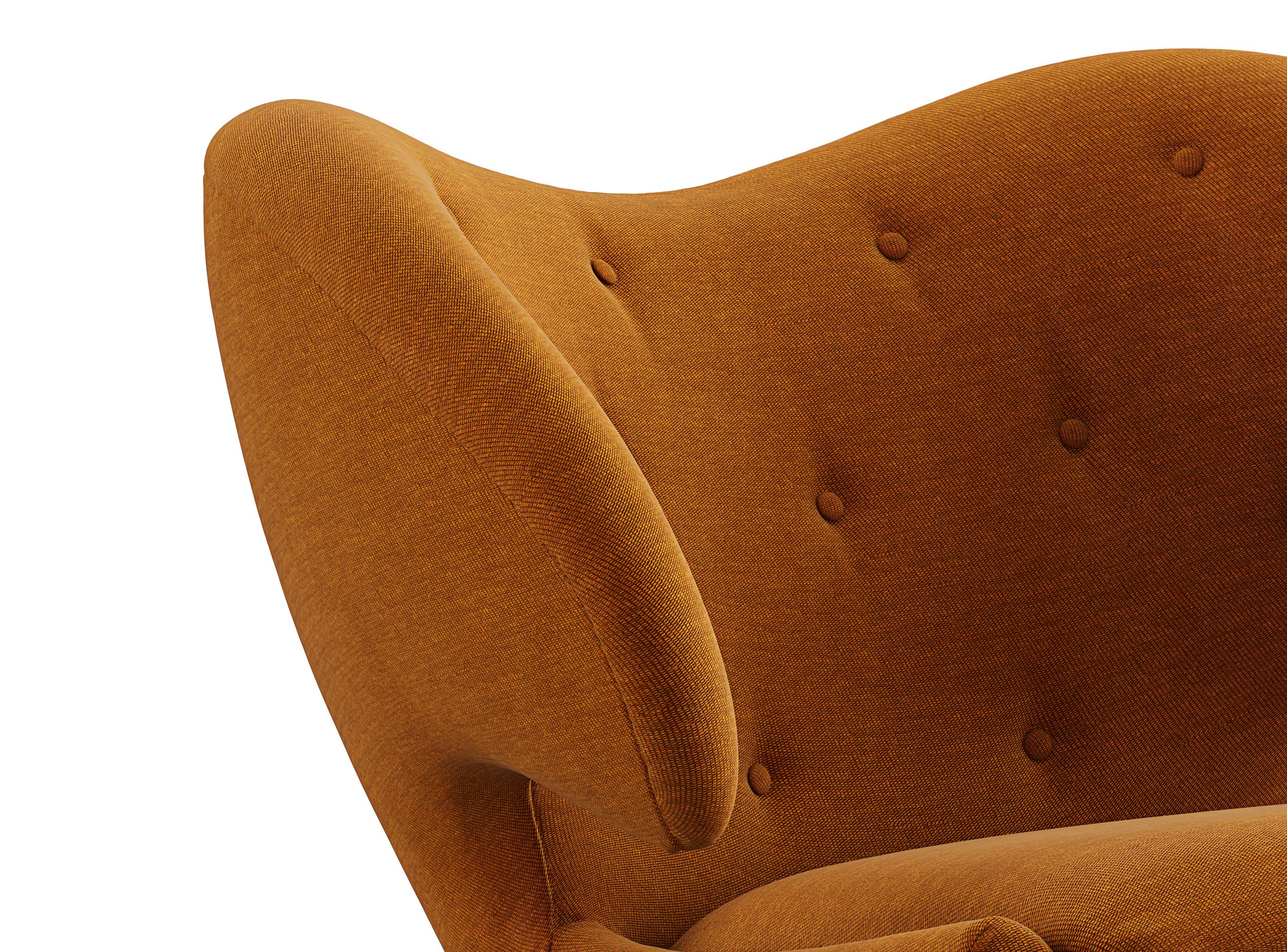 Danish Finn Juhl Pelican Chair Upholstered in Wood and Fabric