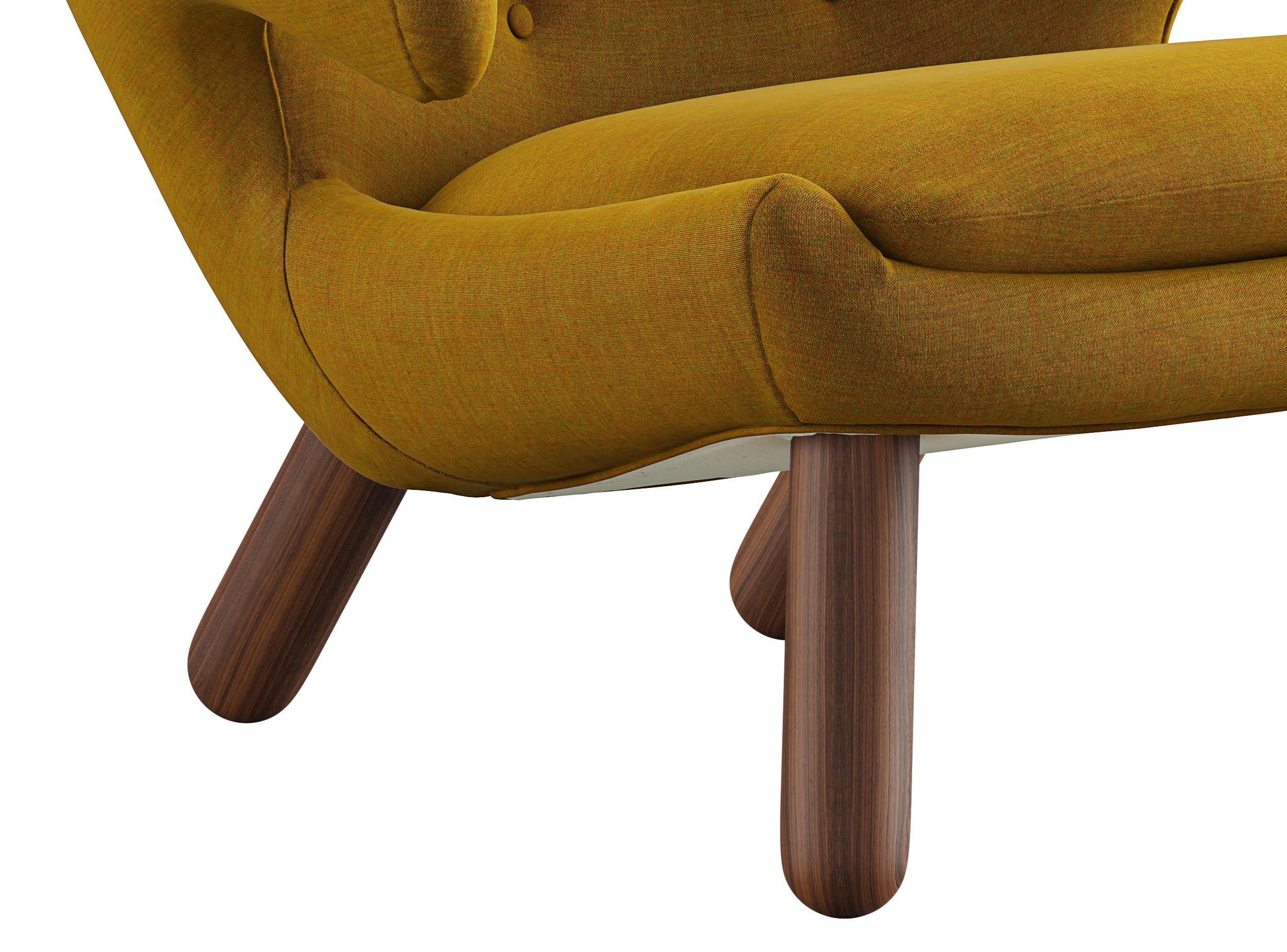 Contemporary Finn Juhl Pelican Chair Upholstered in Wood and Fabric