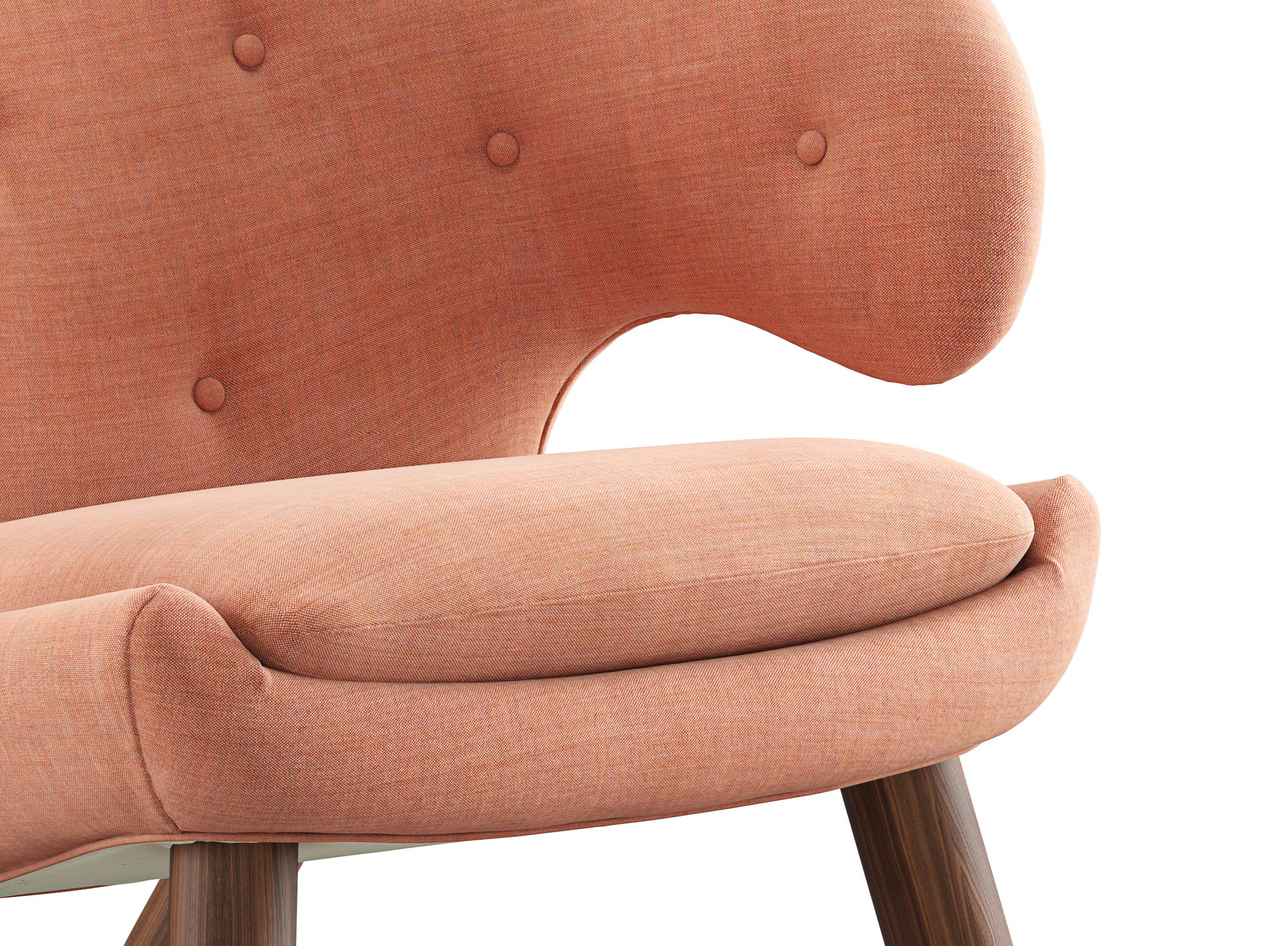 Contemporary Finn Juhl Pelican Chair Upholstered in Wood and Fabric