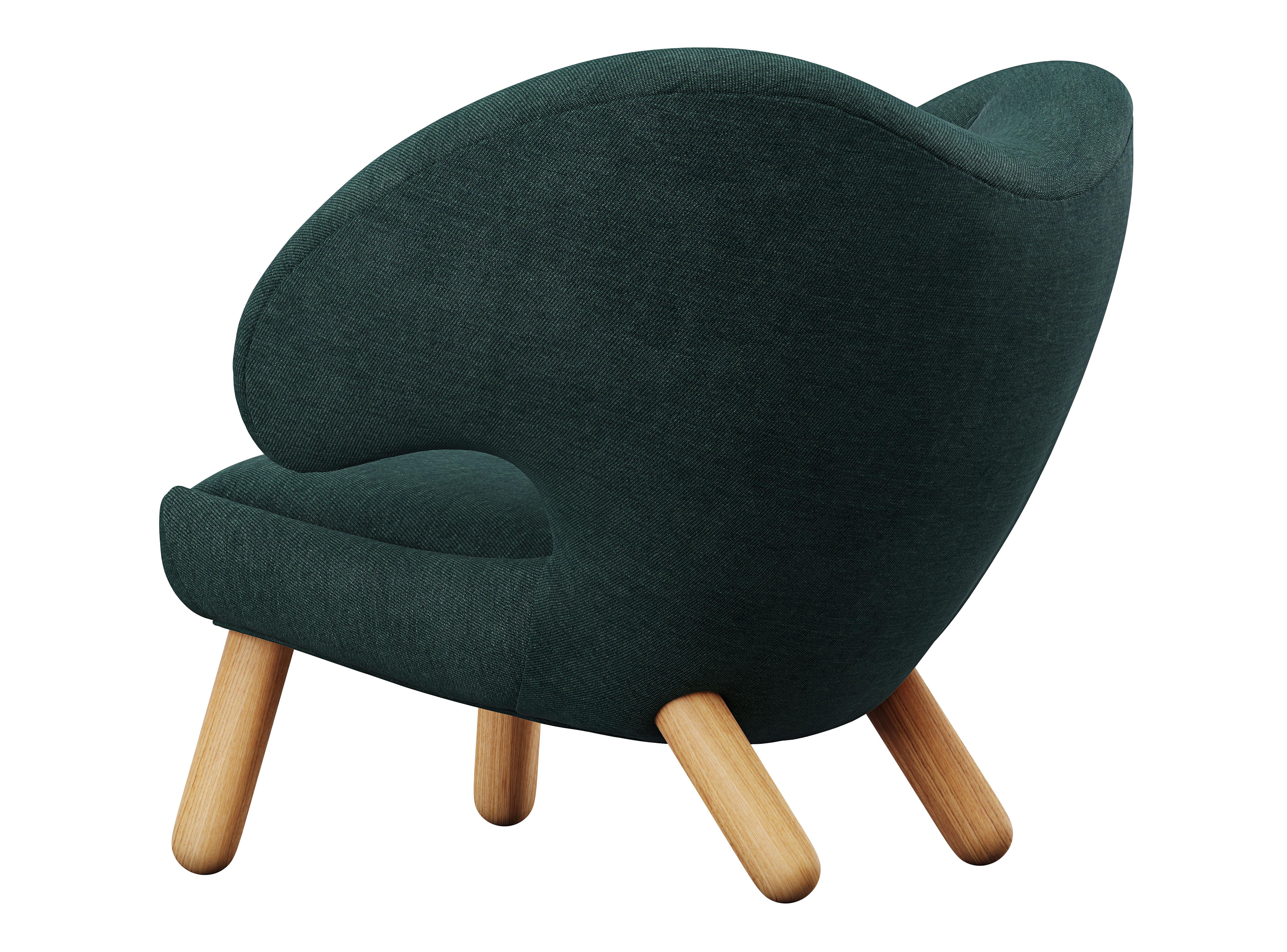 Contemporary Finn Juhl Pelican Chair Upholstered in Wood and Fabric