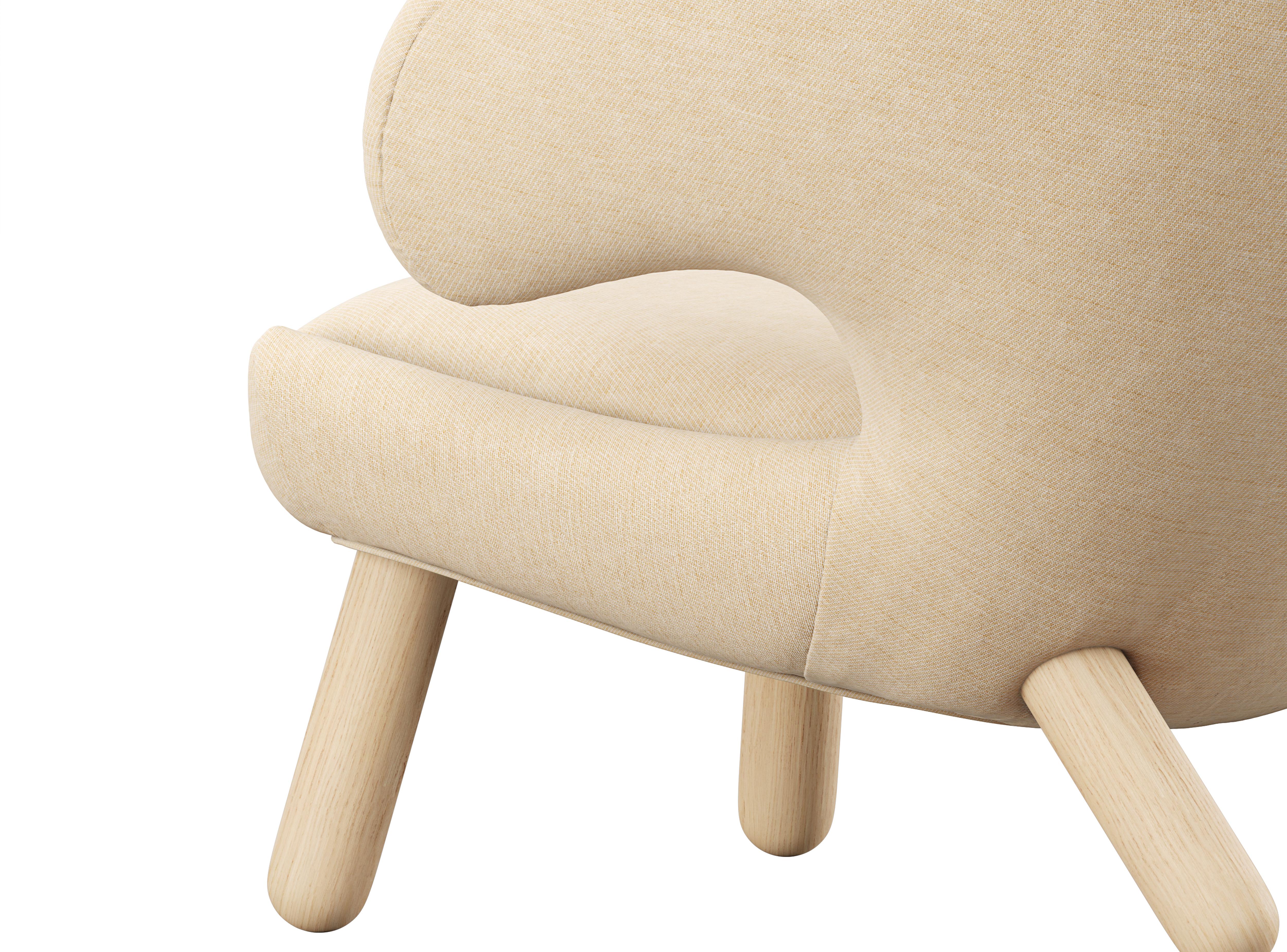 Contemporary Finn Juhl Pelican Chair Upholstered in Wood and Fabric