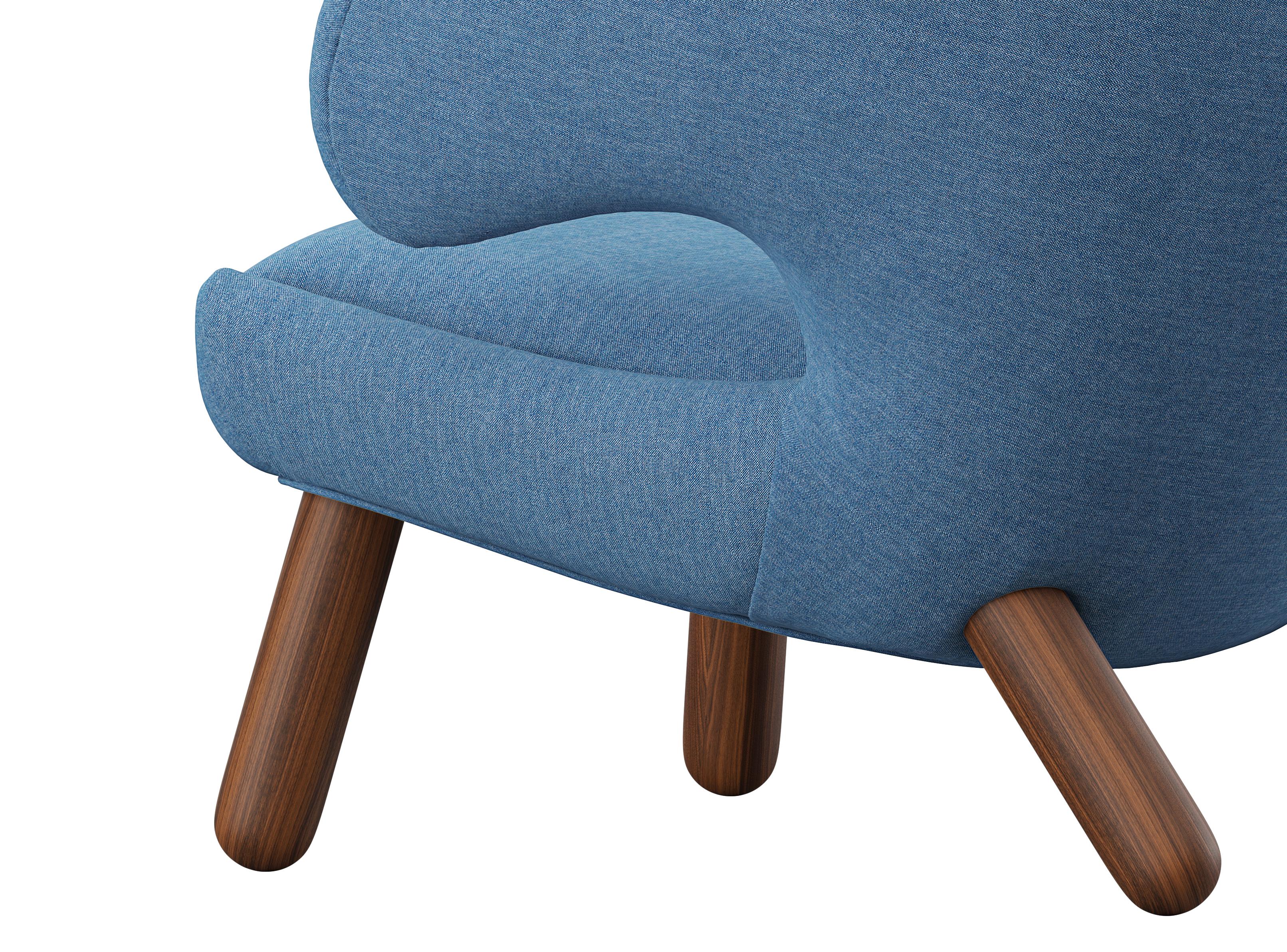 Finn Juhl Sedia Pelican imbottita in Wood e tessuto 1