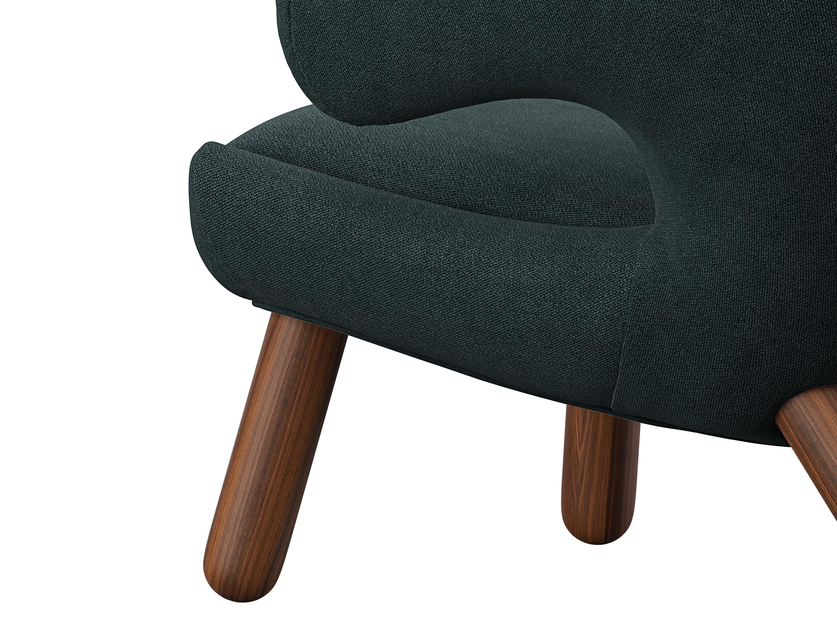 Finn Juhl Sedia Pelican imbottita in Wood e tessuto 1