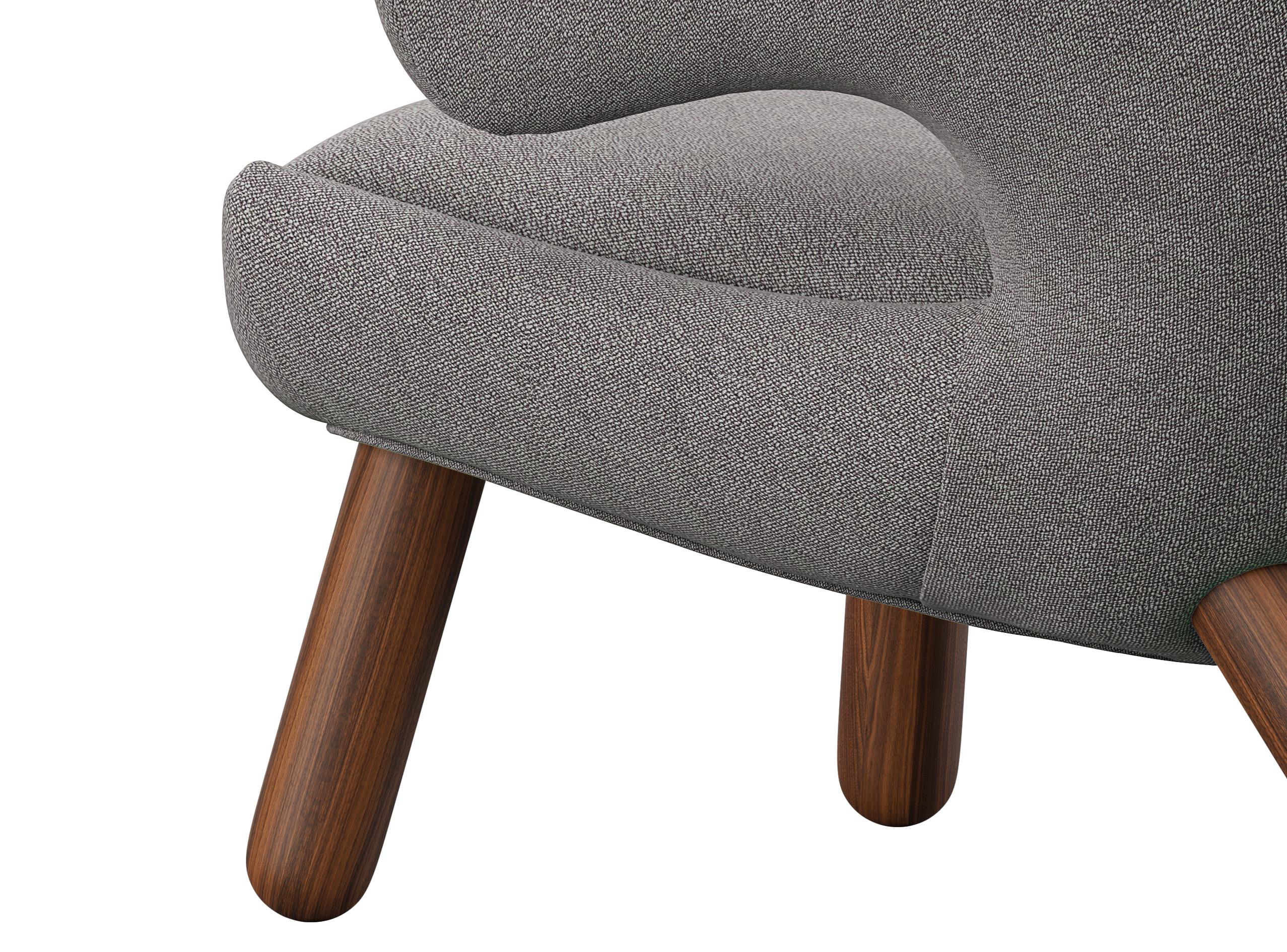 Finn Juhl Sedia Pelican imbottita in Wood e tessuto 2