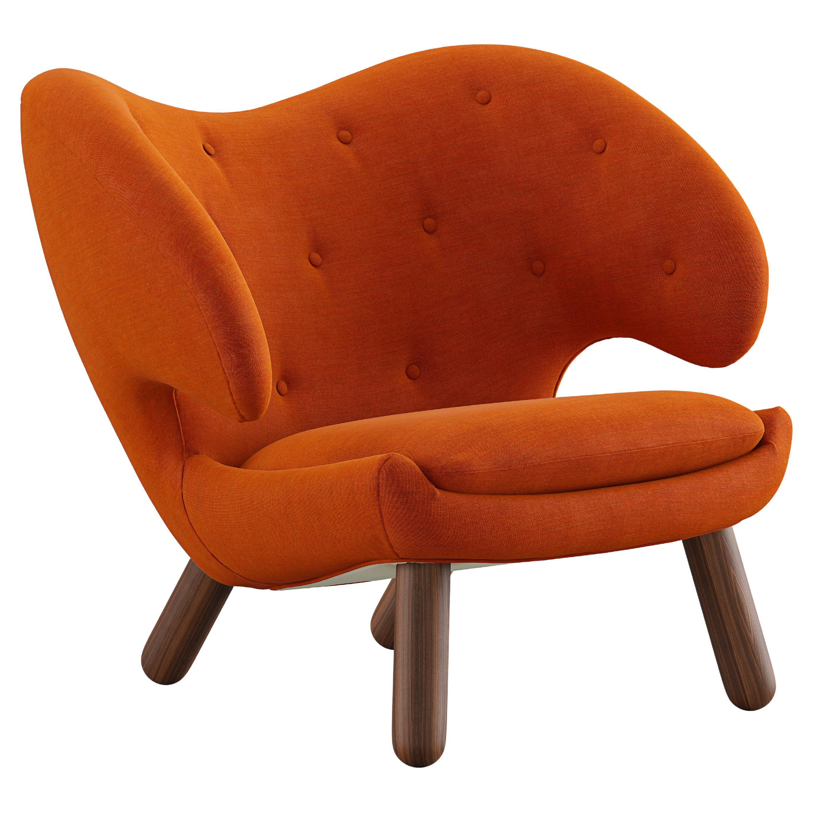 Finn Juhl Sedia Pelican imbottita in Wood e tessuto