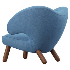 Finn Juhl Sedia Pelican imbottita in Wood e tessuto