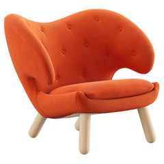 Finn Juhl Pelican Chair Upholstered in Wood and Fabric