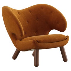 Finn Juhl Pelican Chair Upholstered in Wood and Fabric