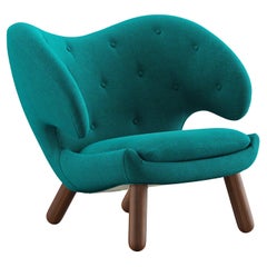 Finn Juhl Pelican Chair Upholstered in Wood and Fabric