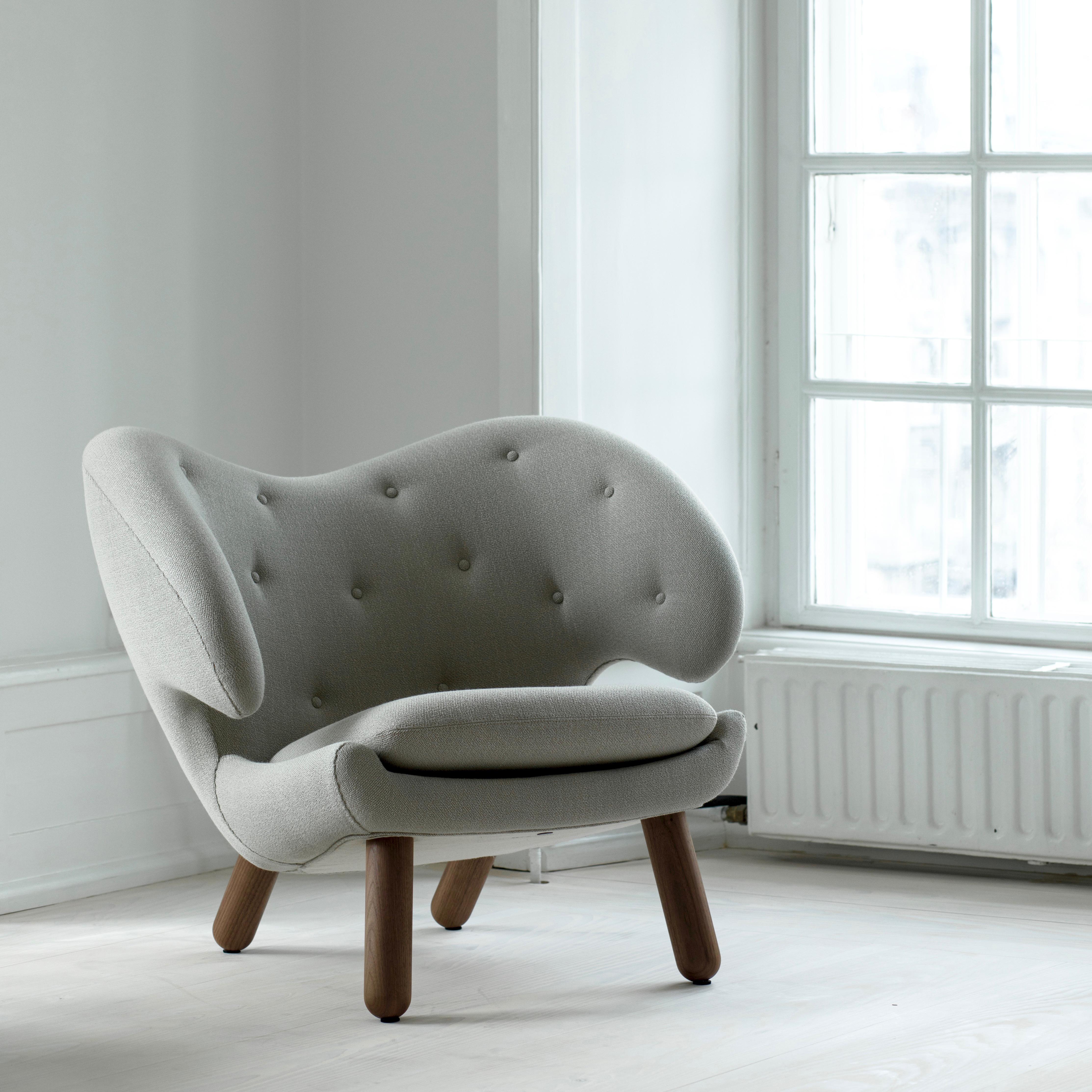 Contemporary Finn Juhl Pelican Chair, Wood and Fabri