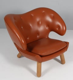 Finn Juhl Pelikan Sessel mit Eichenbeinen, 1940er Jahre Dänisches Design