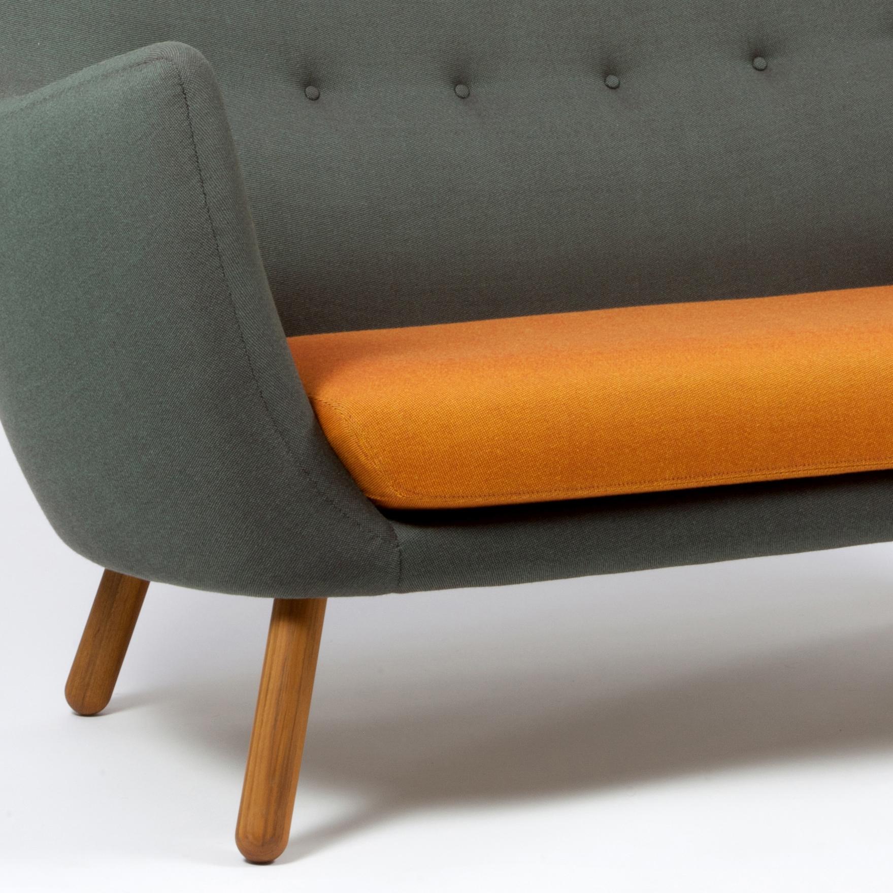 Danish Finn Juhl Poet Sofa, Fabric and Wood