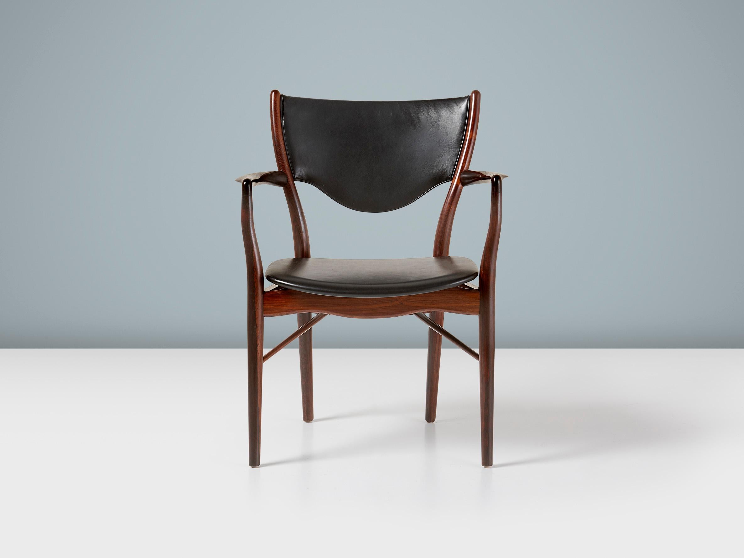 Scandinavian Modern Finn Juhl Rare BO-72 Rosewood Armchair, 1953 For Sale