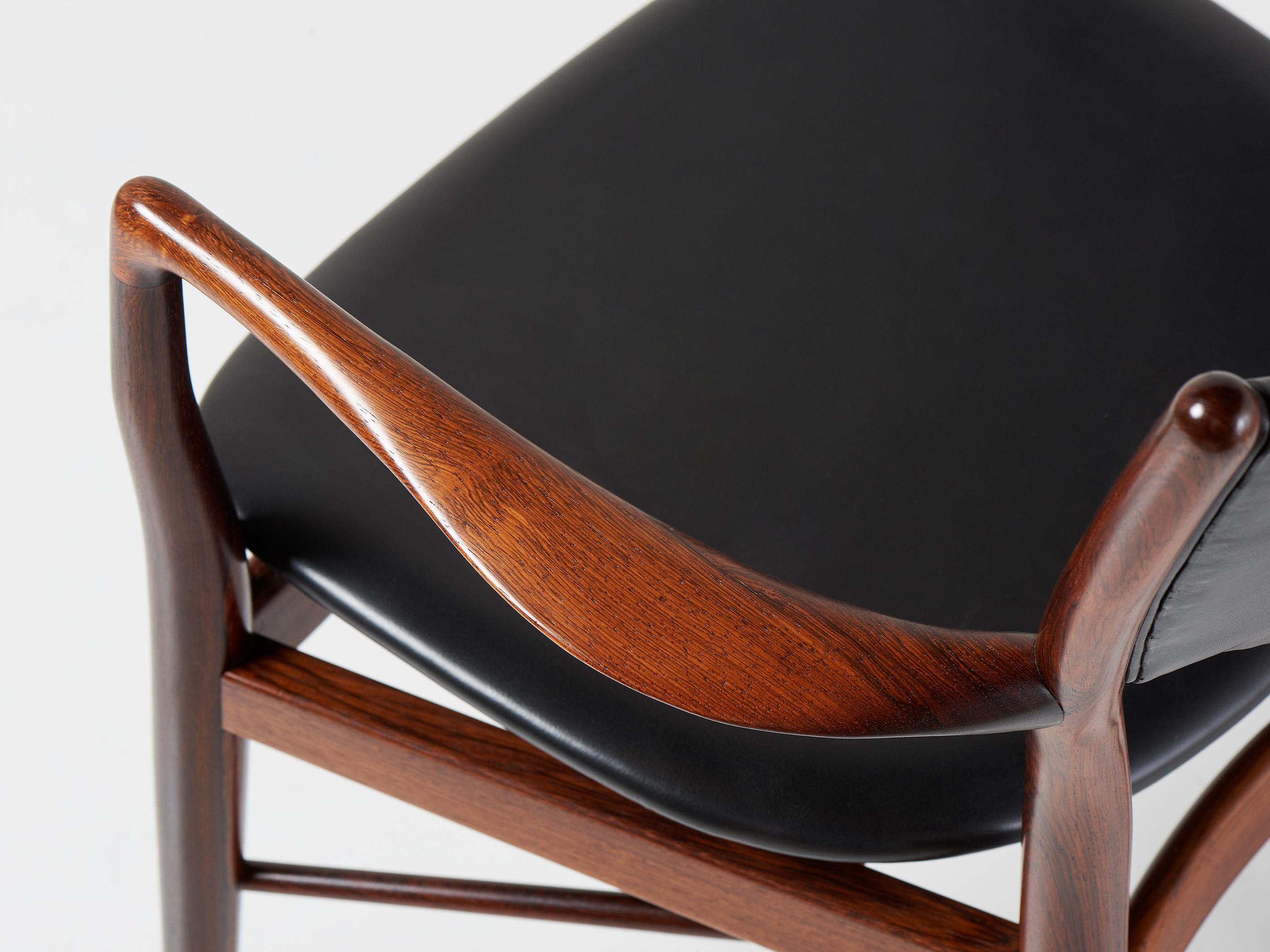 Mid-20th Century Finn Juhl Rare BO-72 Rosewood Armchair, 1953 For Sale