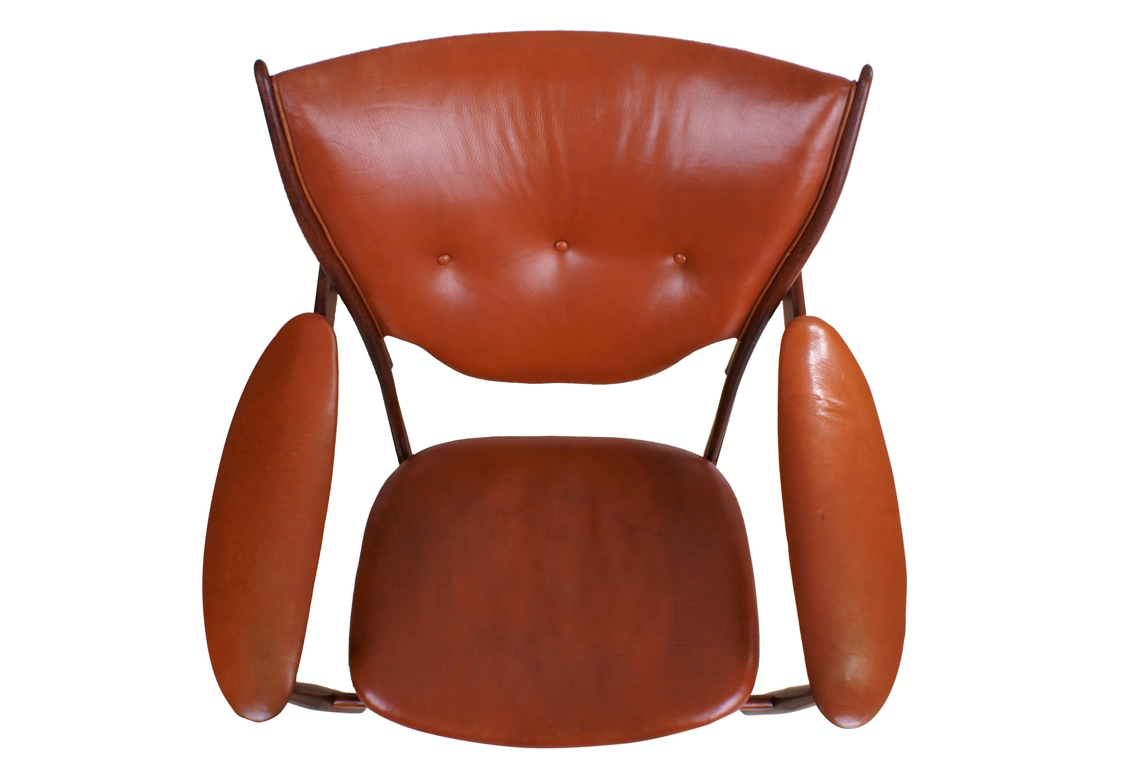 Finn Juhl Rare 'Chieftain' Chair in Teak and Leather for Niels Vodder, 1949 In Excellent Condition For Sale In Copenhagen, DK
