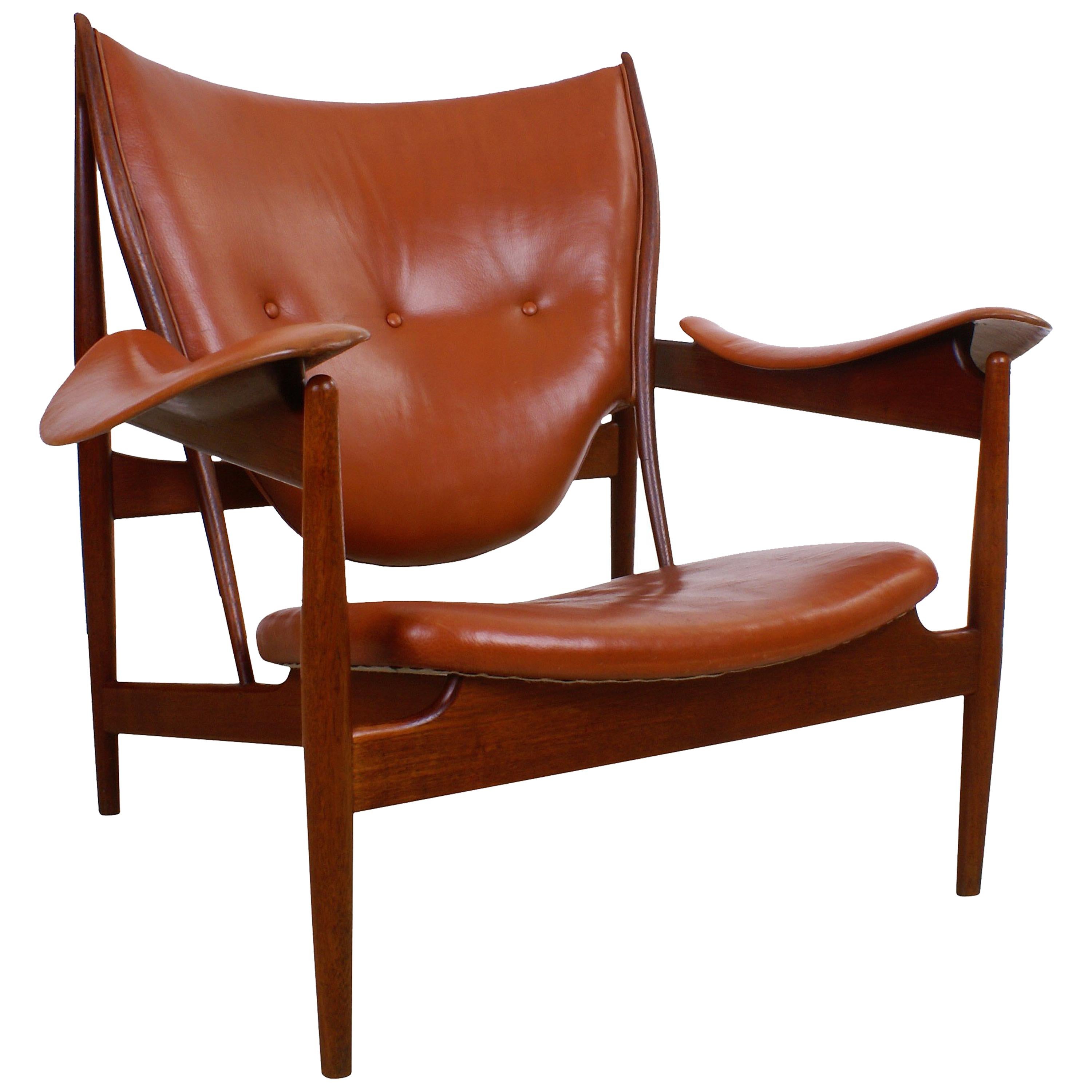 Finn Juhl Rare 'Chieftain' Chair in Teak and Leather for Niels Vodder, 1949 For Sale