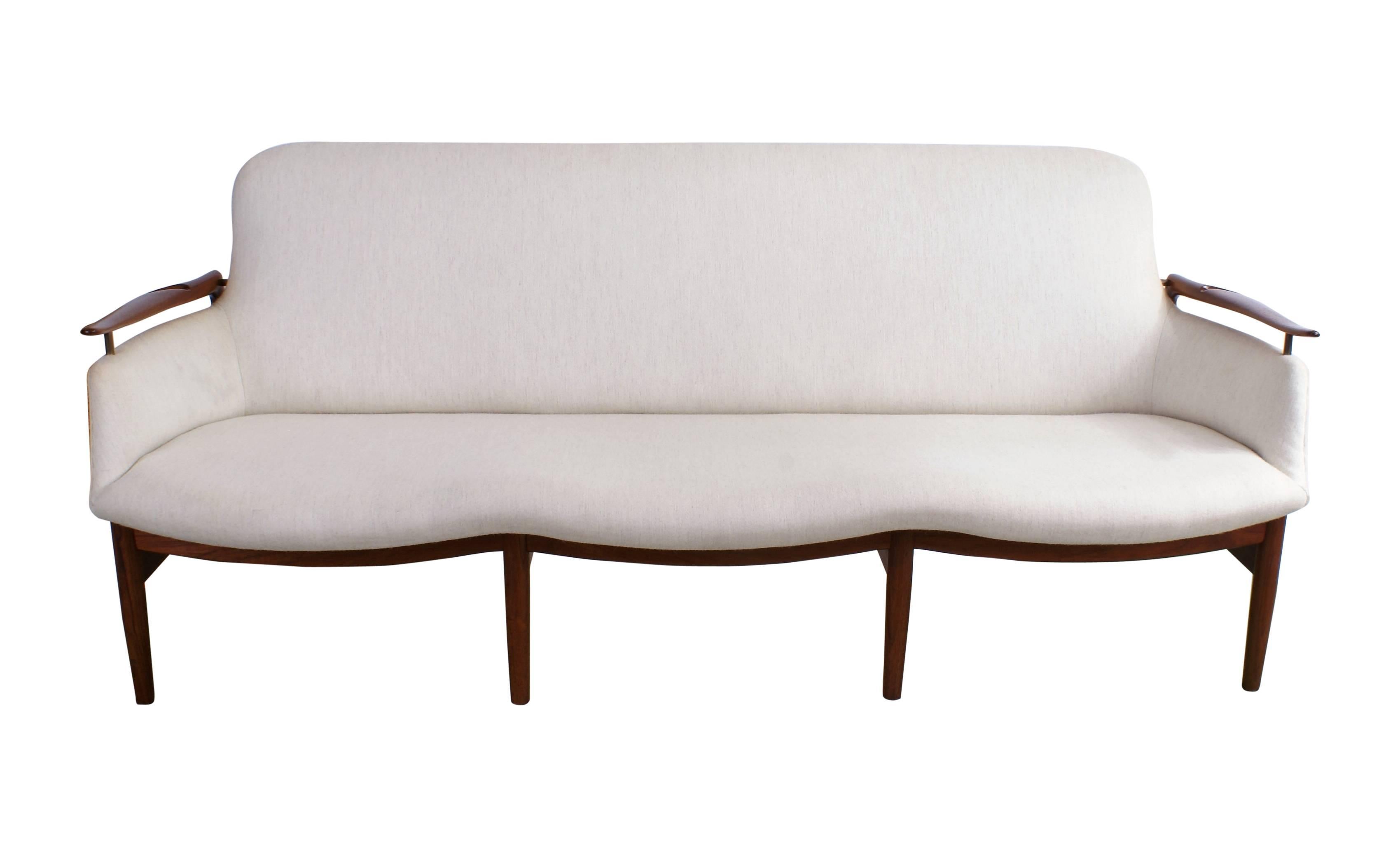 Scandinavian Modern Finn Juhl Rare NV53 Three-Seat Sofa for Niels Vodder