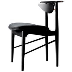 Finn Juhl Reading Chair, Black Wood and Harald Velour Fabric