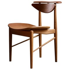 Finn Juhl Reading Chair Veneer Seat Walnut Teak