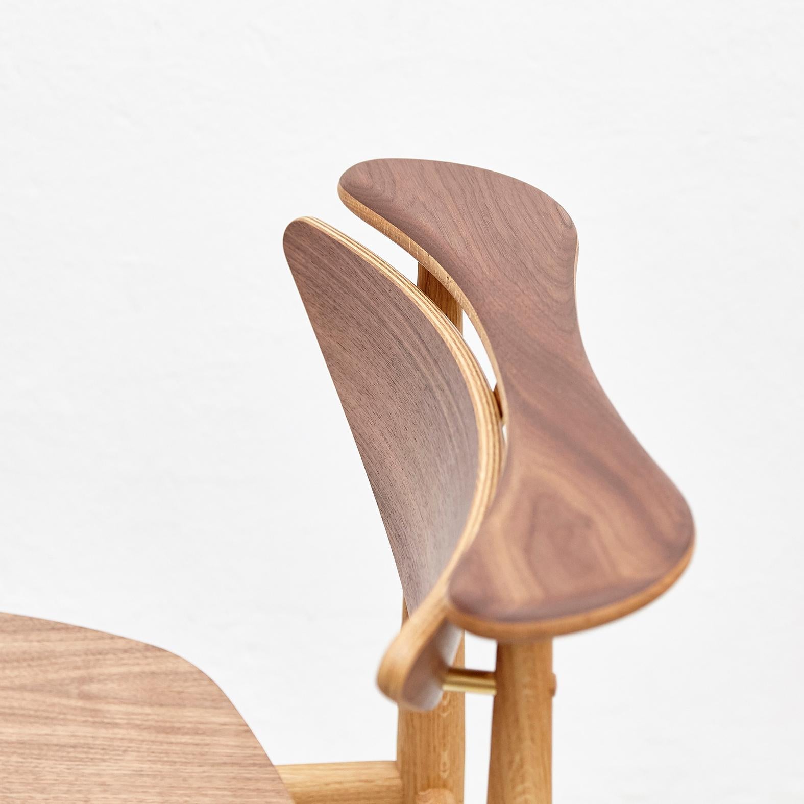 Danish Finn Juhl Reading Chair Veneer Seat Wood For Sale