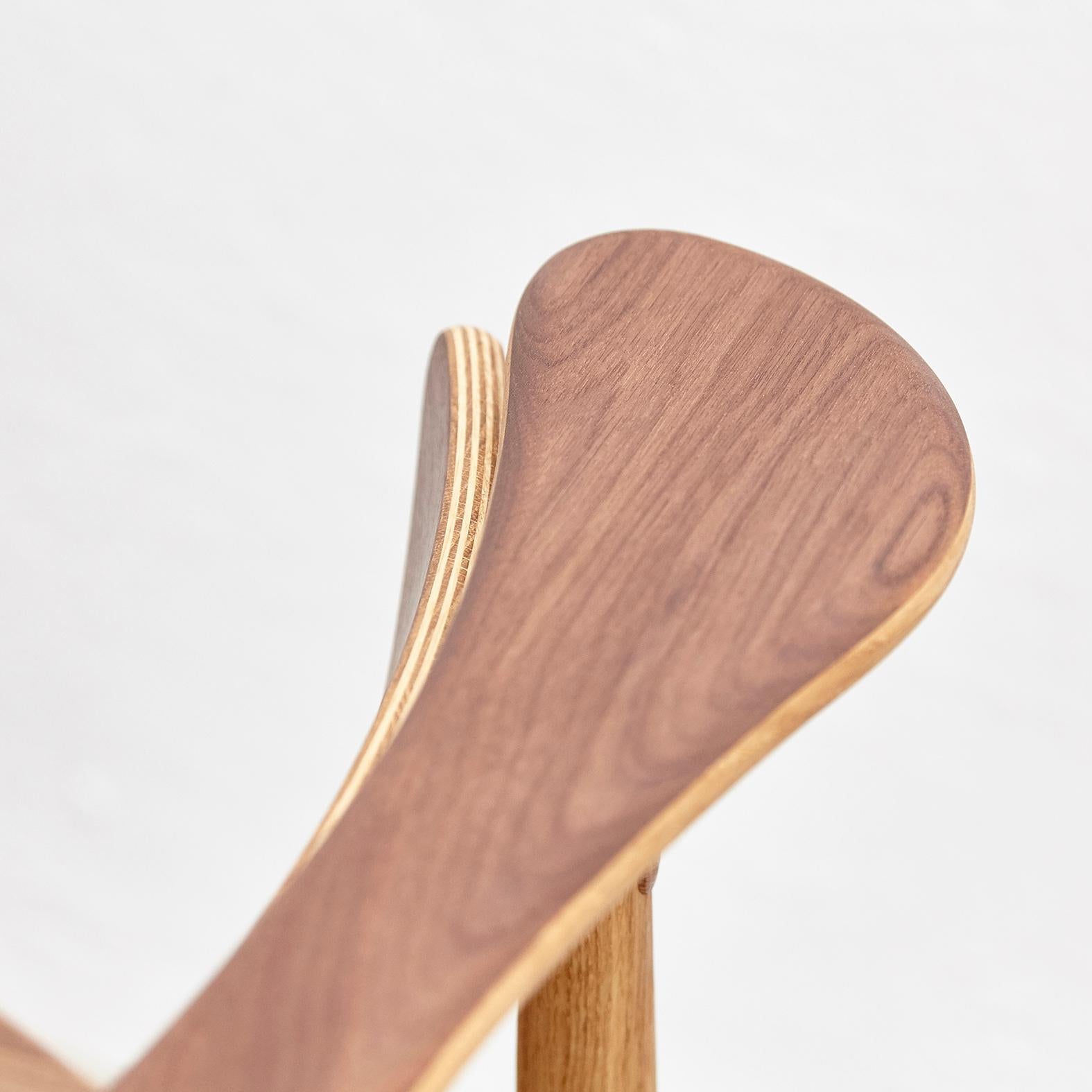 Contemporary Finn Juhl Reading Chair Veneer Seat Wood For Sale