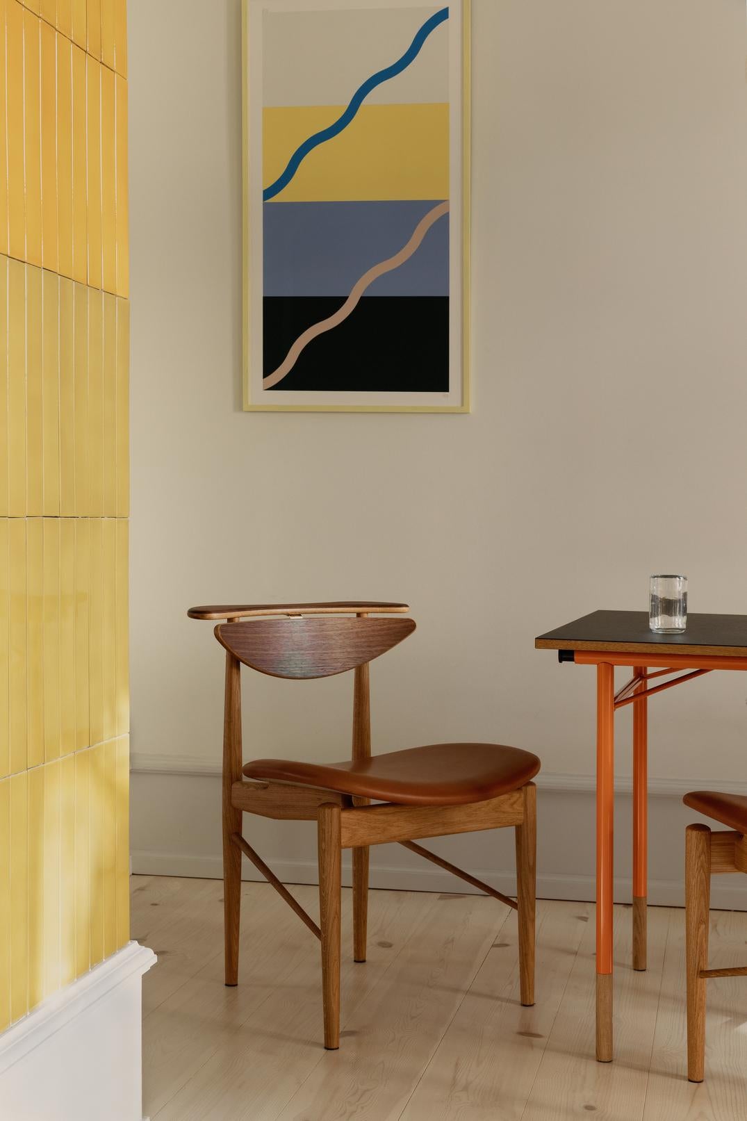 Armchair designed by Finn Juhl in 1953, relaunched in 2015.
Manufactured by House of Finn Juhl in Denmark.

In 1953, Finn Juhl designed this simple yet elegant dining chair for the furniture manufacturer Bovirke, which we have relaunched under