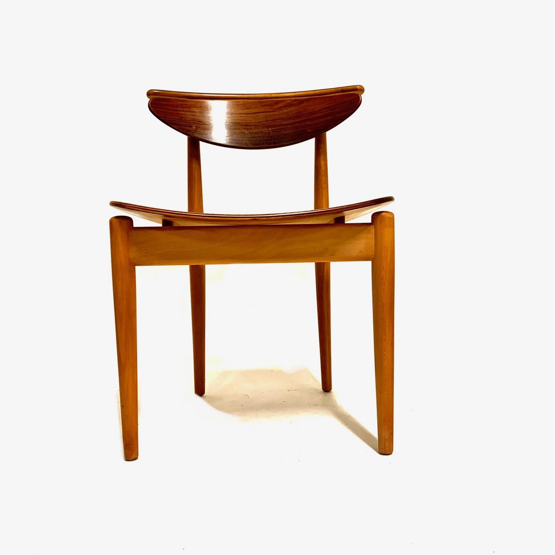 Scandinavian Modern Finn Juhl Rosewood / Beech Dining Chair for Bovirke, Denmark