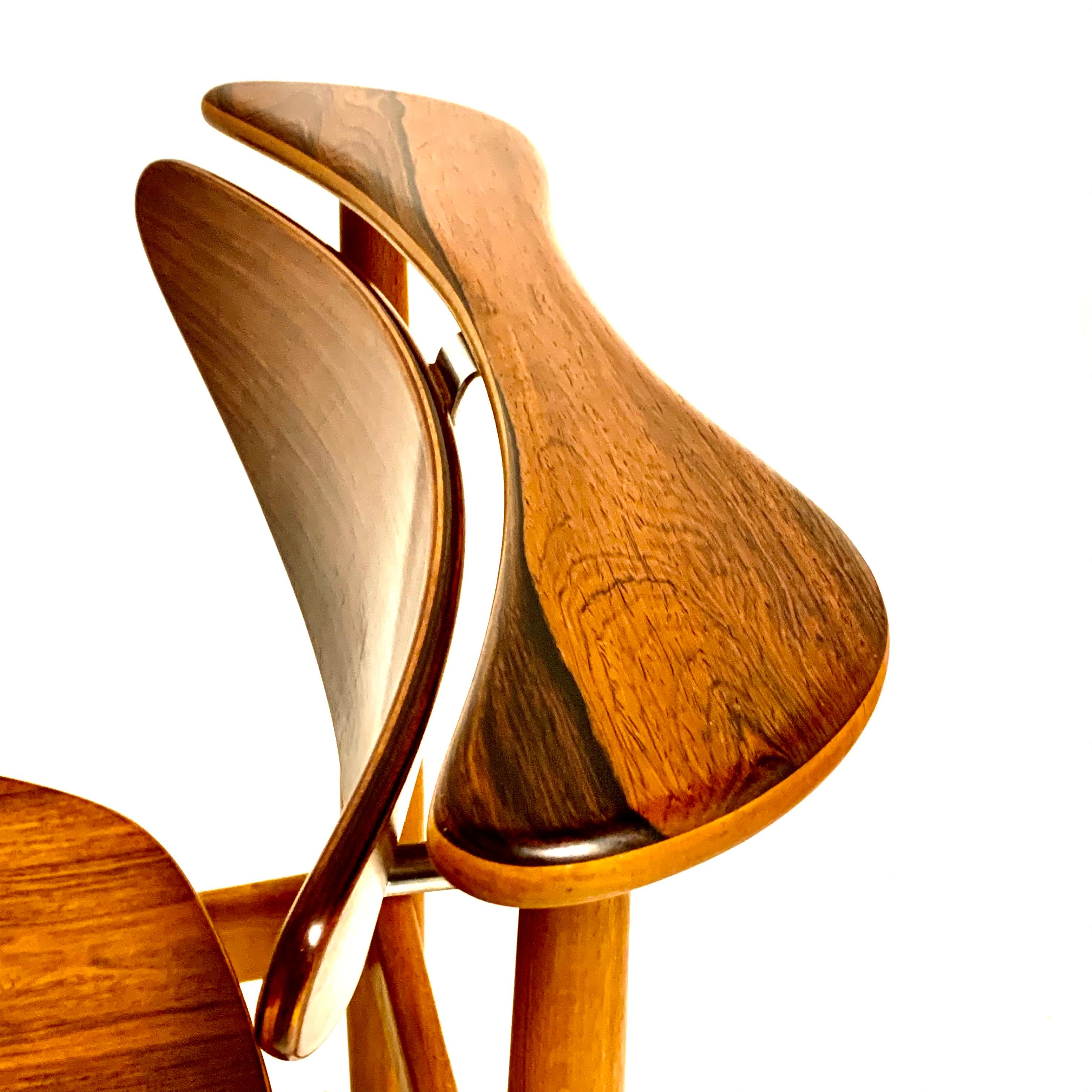 Veneer Finn Juhl Rosewood / Beech Dining Chair for Bovirke, Denmark