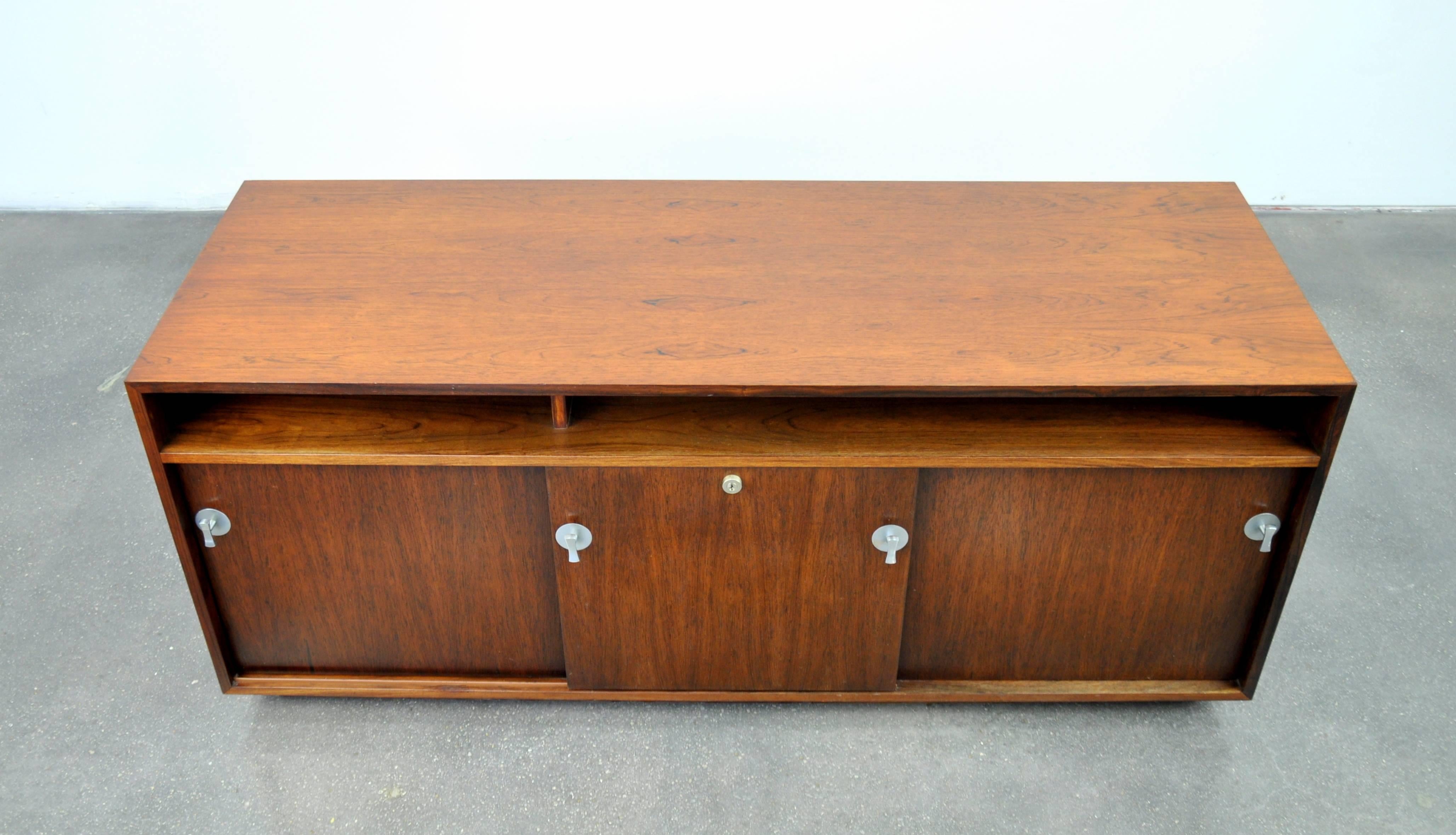 Aluminum Finn Juhl Rosewood Diplomat Credenza