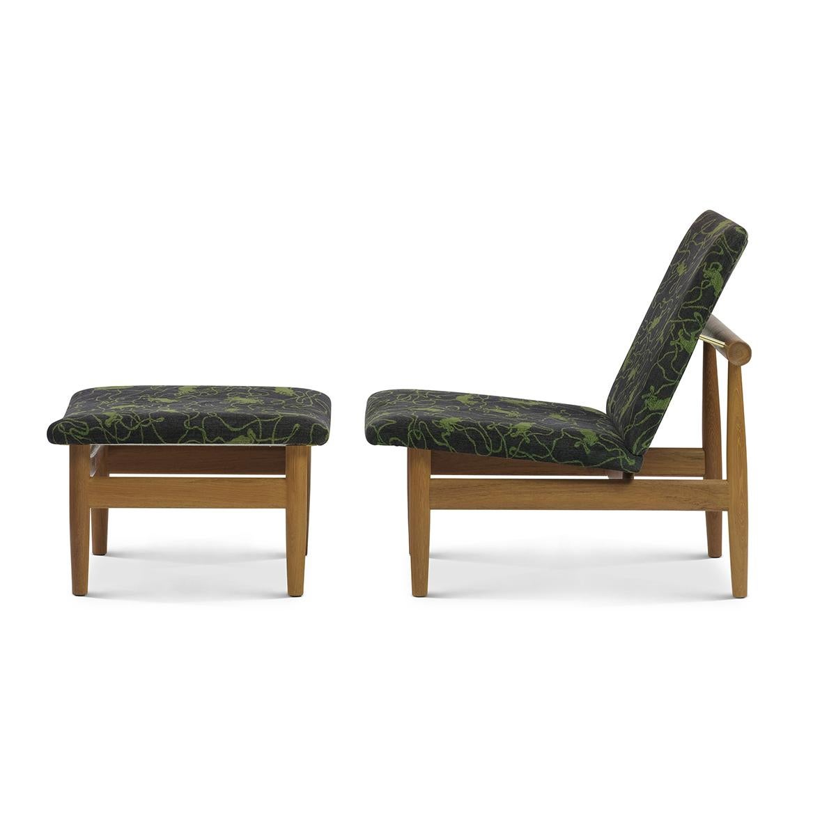 Mid-Century Modern Finn Juhl Set Japan Series Chair and Footstool