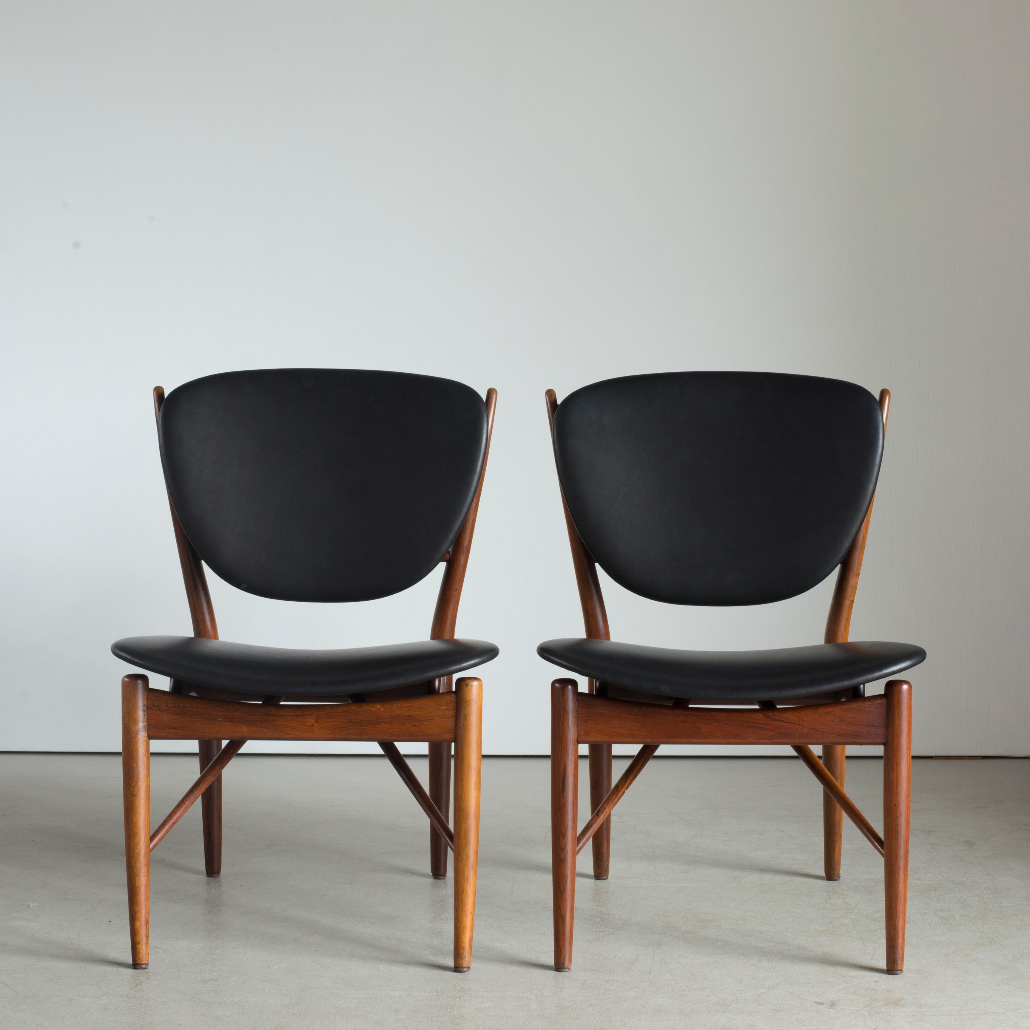 Danish Finn Juhl Set of Six Chairs for Niels Vodder