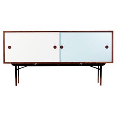 Finn Juhl Sideboard in Wood and Cold Colors Whit Unit Tray