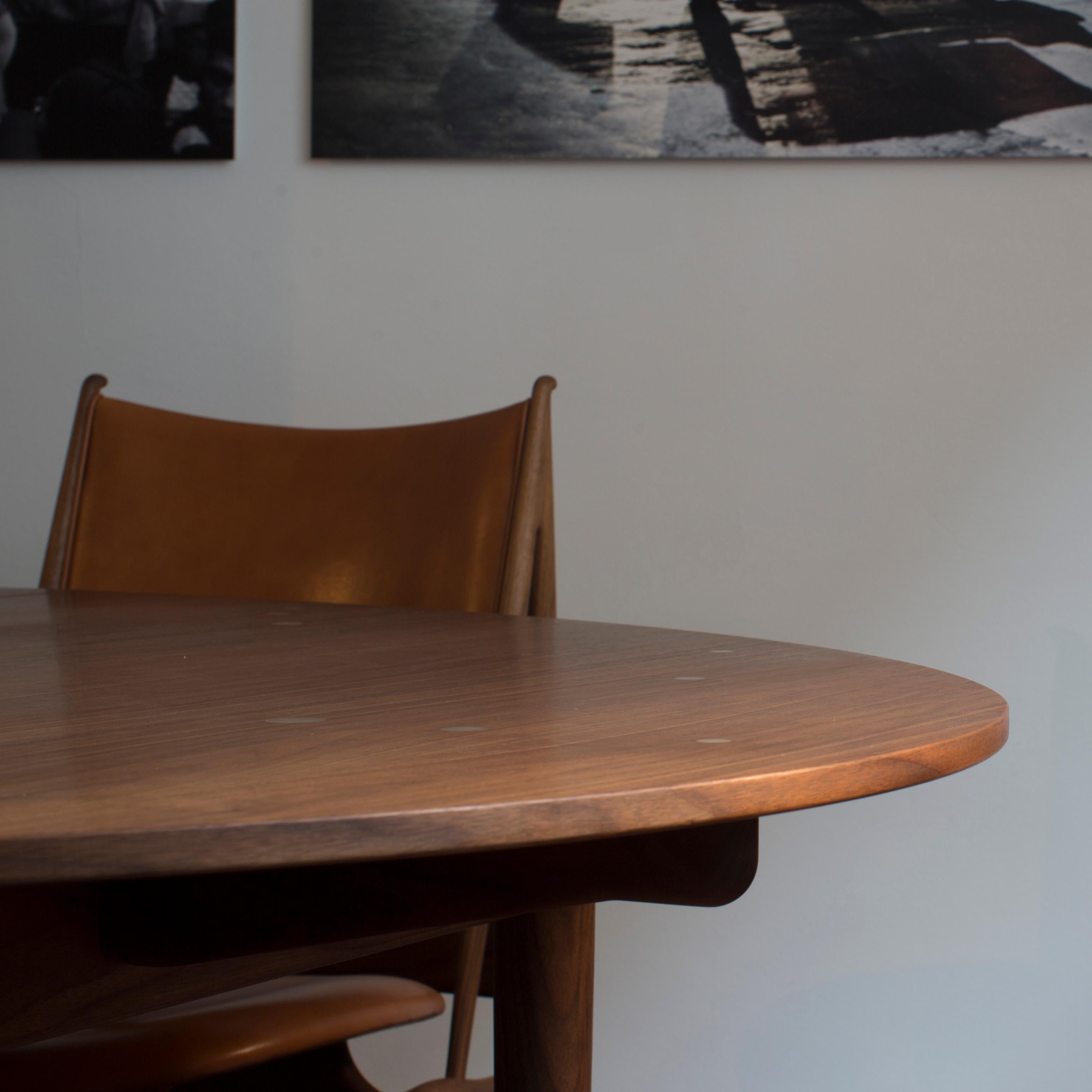 Finn Juhl Silver Table-Walnut, Silver Inlays 2