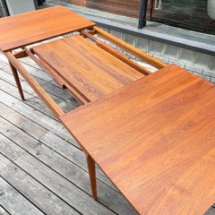 Finn Juhl Solid Teak Extension Dining Table with 2 Leaves