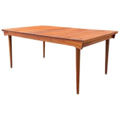 Finn Juhl Solid Teak Extension Dining Table with 2 Leaves