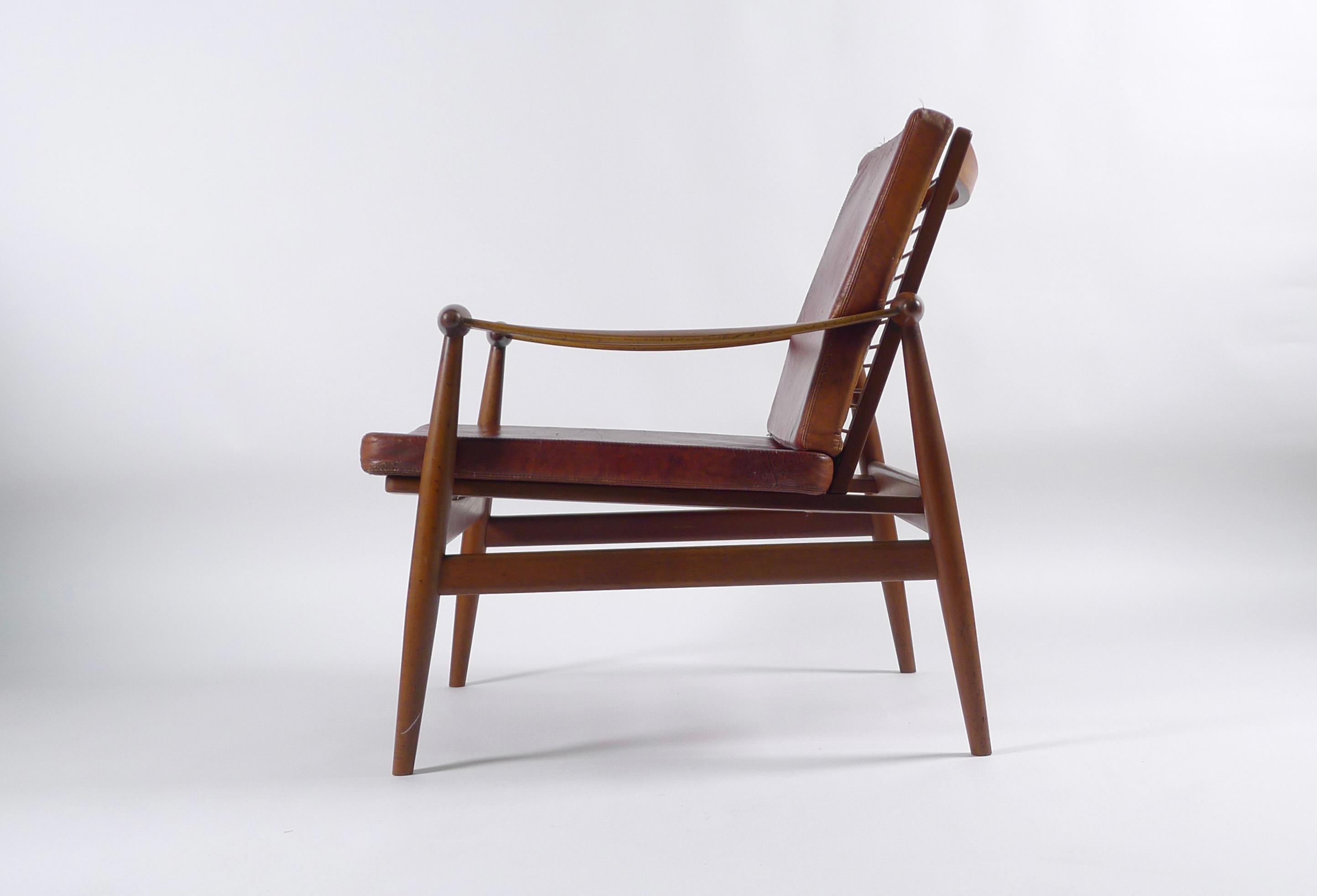 Scandinavian Modern Finn Juhl Spade Chair, Model Fd133, 1950s, Produced by France & Son, with Label